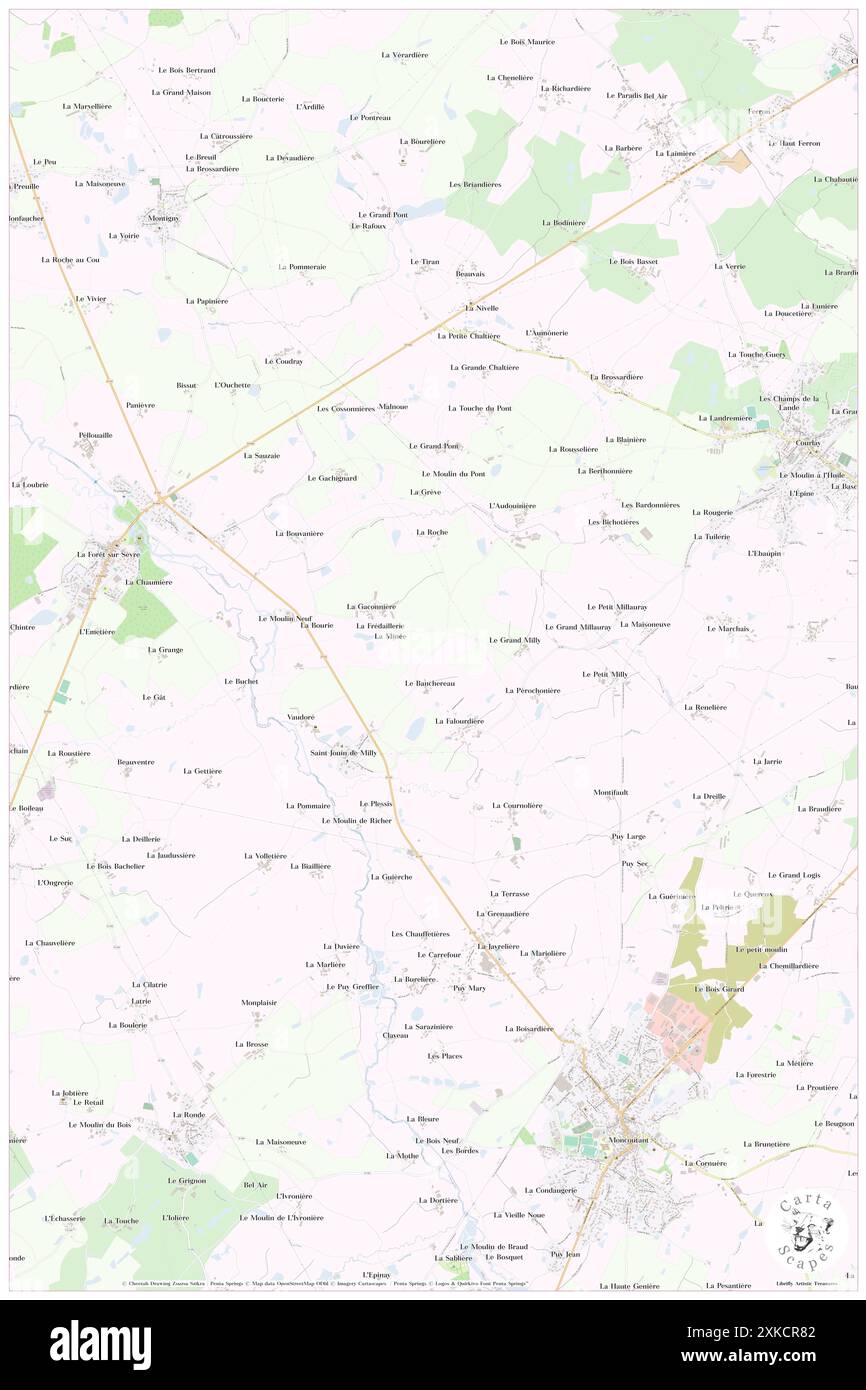 Saint-Jouin-de-Milly, Deux-Sèvres, FR, Frankreich, Nouvelle-Aquitaine, n 46 45' 15'', S 0 37' 15'', Karte, Cartascapes Map, veröffentlicht 2024. Erkunden Sie Cartascapes, eine Karte, die die vielfältigen Landschaften, Kulturen und Ökosysteme der Erde enthüllt. Reisen Sie durch Zeit und Raum und entdecken Sie die Verflechtungen der Vergangenheit, Gegenwart und Zukunft unseres Planeten. Stockfoto