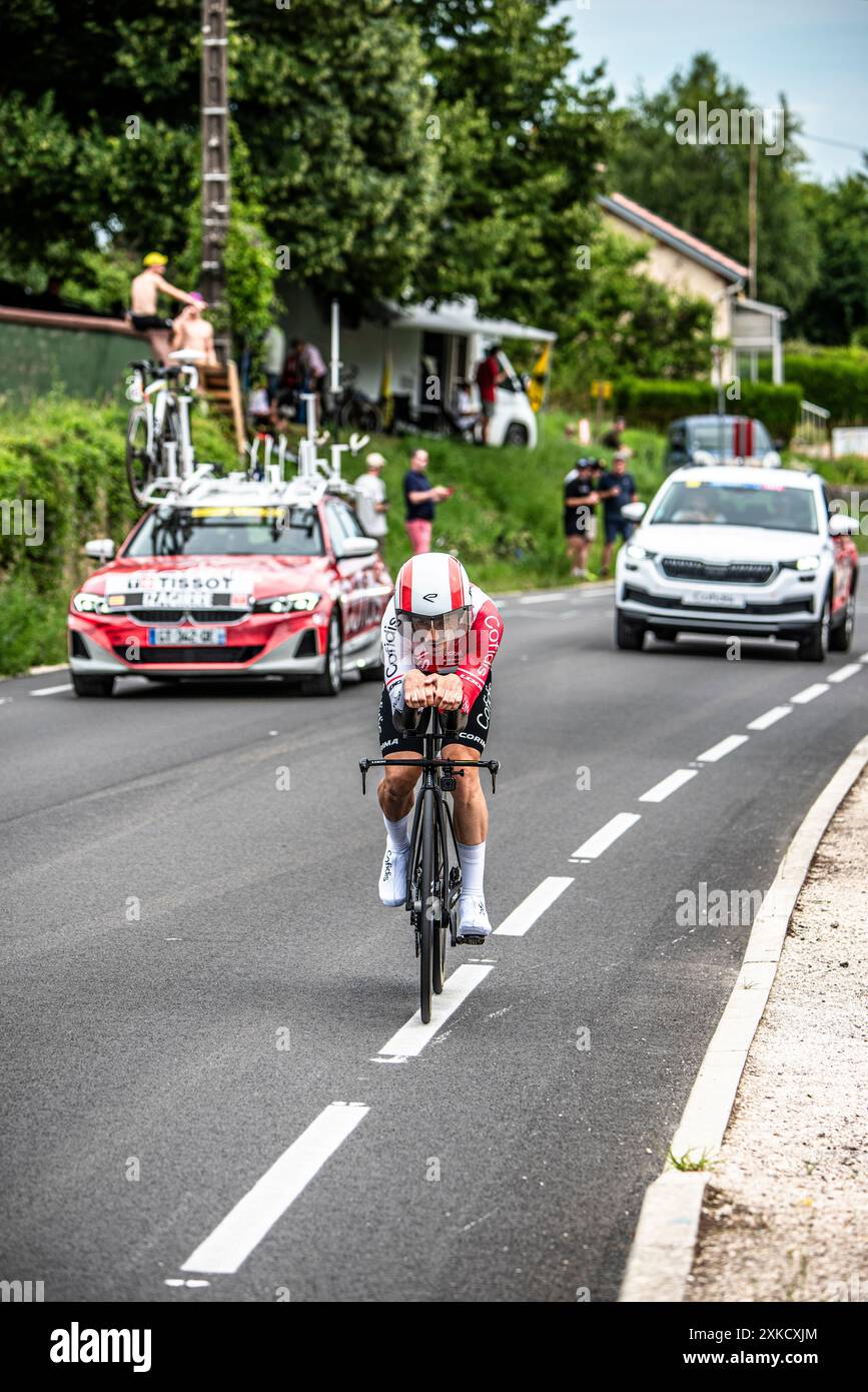 IZAGIRRE von COFIDIS Cycling in der Tour de France Stage 7 TT (Zeitfahren), zwischen Nuits-Saints-Georges und Gevrey-Chamertain, 24.05.07.24. Stockfoto