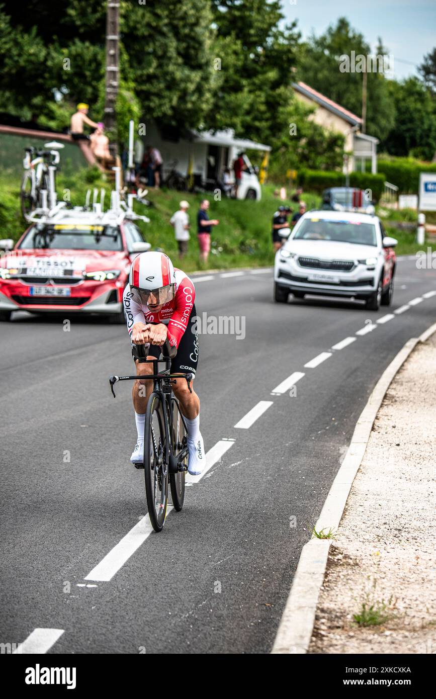 IZAGIRRE von COFIDIS Cycling in der Tour de France Stage 7 TT (Zeitfahren), zwischen Nuits-Saints-Georges und Gevrey-Chamertain, 24.05.07.24. Stockfoto