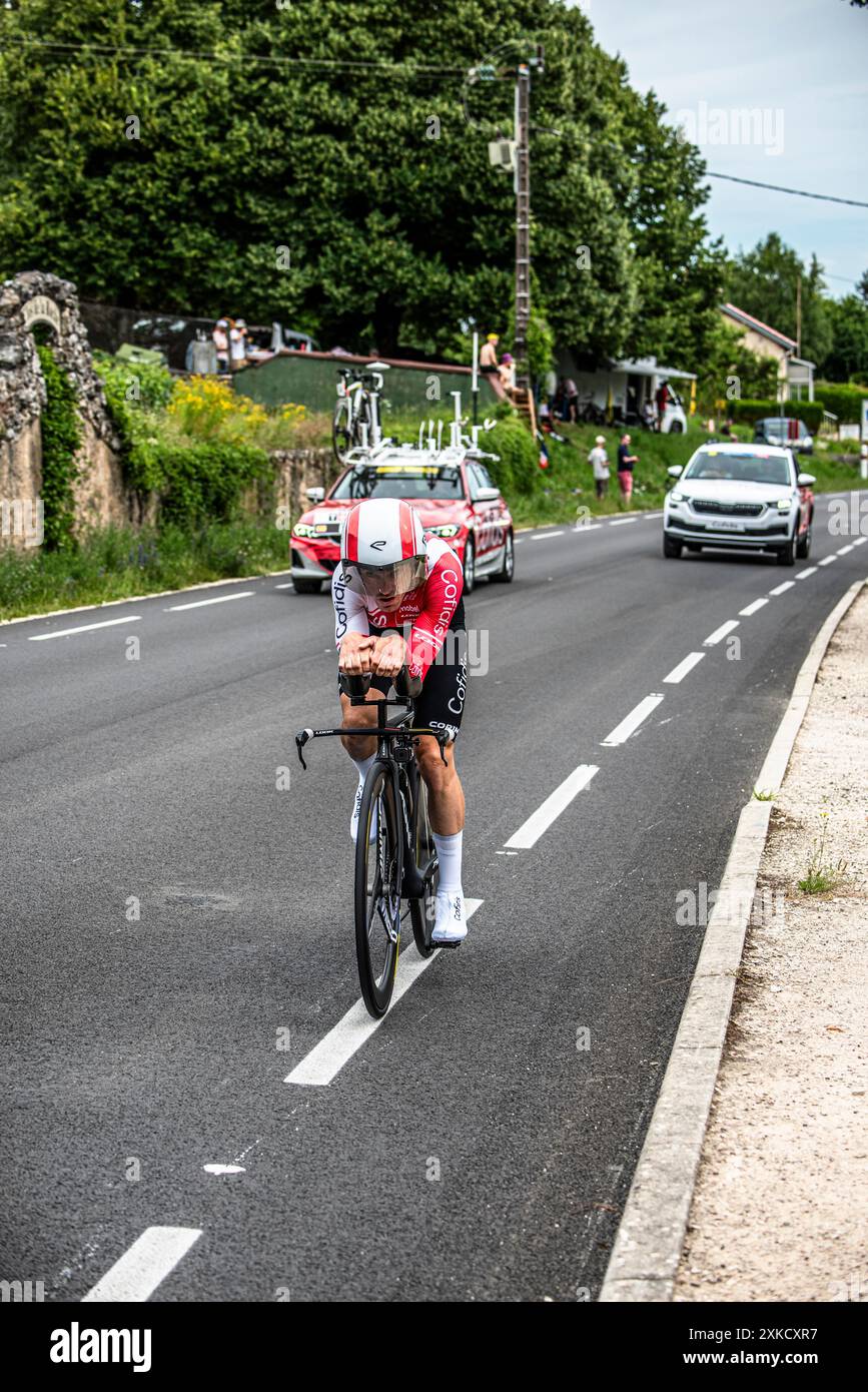 IZAGIRRE von COFIDIS Cycling in der Tour de France Stage 7 TT (Zeitfahren), zwischen Nuits-Saints-Georges und Gevrey-Chamertain, 24.05.07.24. Stockfoto