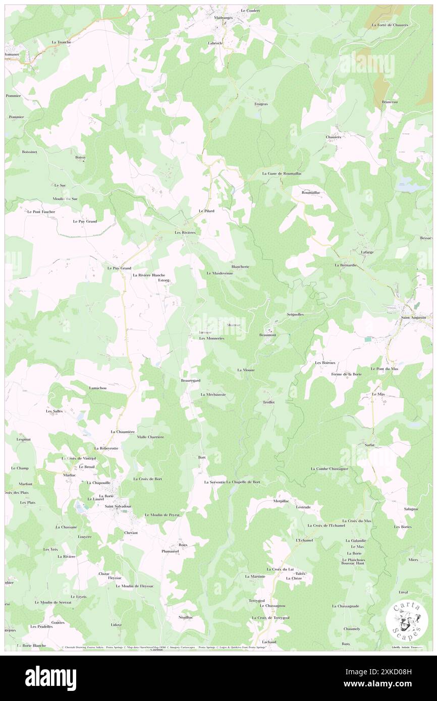 Beaumont, Corrèze, FR, Frankreich, Nouvelle-Aquitaine, n 45 25' 19'', N 1 48' 12'', Karte, Cartascapes Map, veröffentlicht 2024. Erkunden Sie Cartascapes, eine Karte, die die vielfältigen Landschaften, Kulturen und Ökosysteme der Erde enthüllt. Reisen Sie durch Zeit und Raum und entdecken Sie die Verflechtungen der Vergangenheit, Gegenwart und Zukunft unseres Planeten. Stockfoto