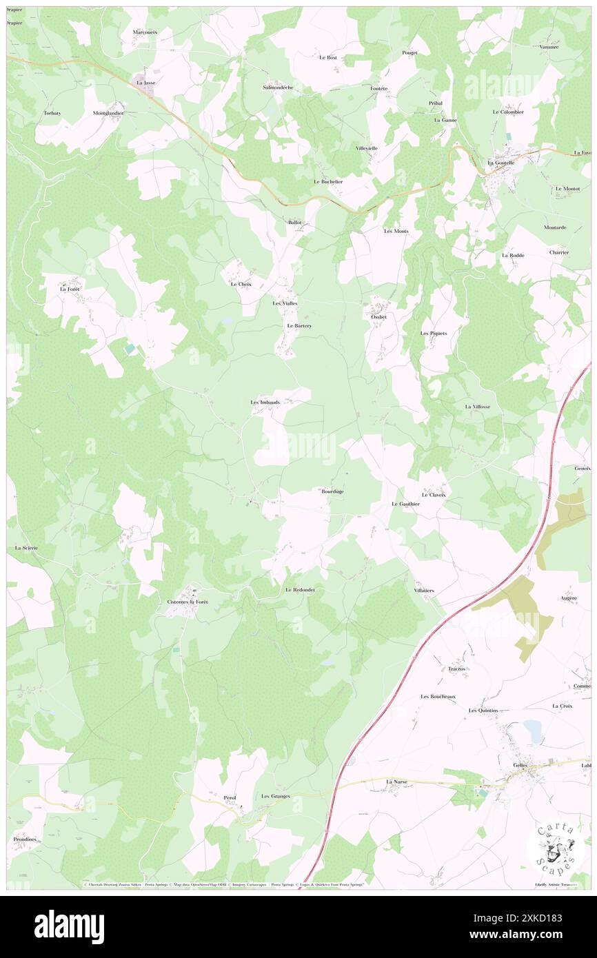 Cisternes-la-Foret, Puy-de-Dôme, FR, Frankreich, Auvergne-Rhône-Alpes, n 45 47' 25'', N 2 42' 18'', Karte, Cartascapes Map, veröffentlicht 2024. Erkunden Sie Cartascapes, eine Karte, die die vielfältigen Landschaften, Kulturen und Ökosysteme der Erde enthüllt. Reisen Sie durch Zeit und Raum und entdecken Sie die Verflechtungen der Vergangenheit, Gegenwart und Zukunft unseres Planeten. Stockfoto