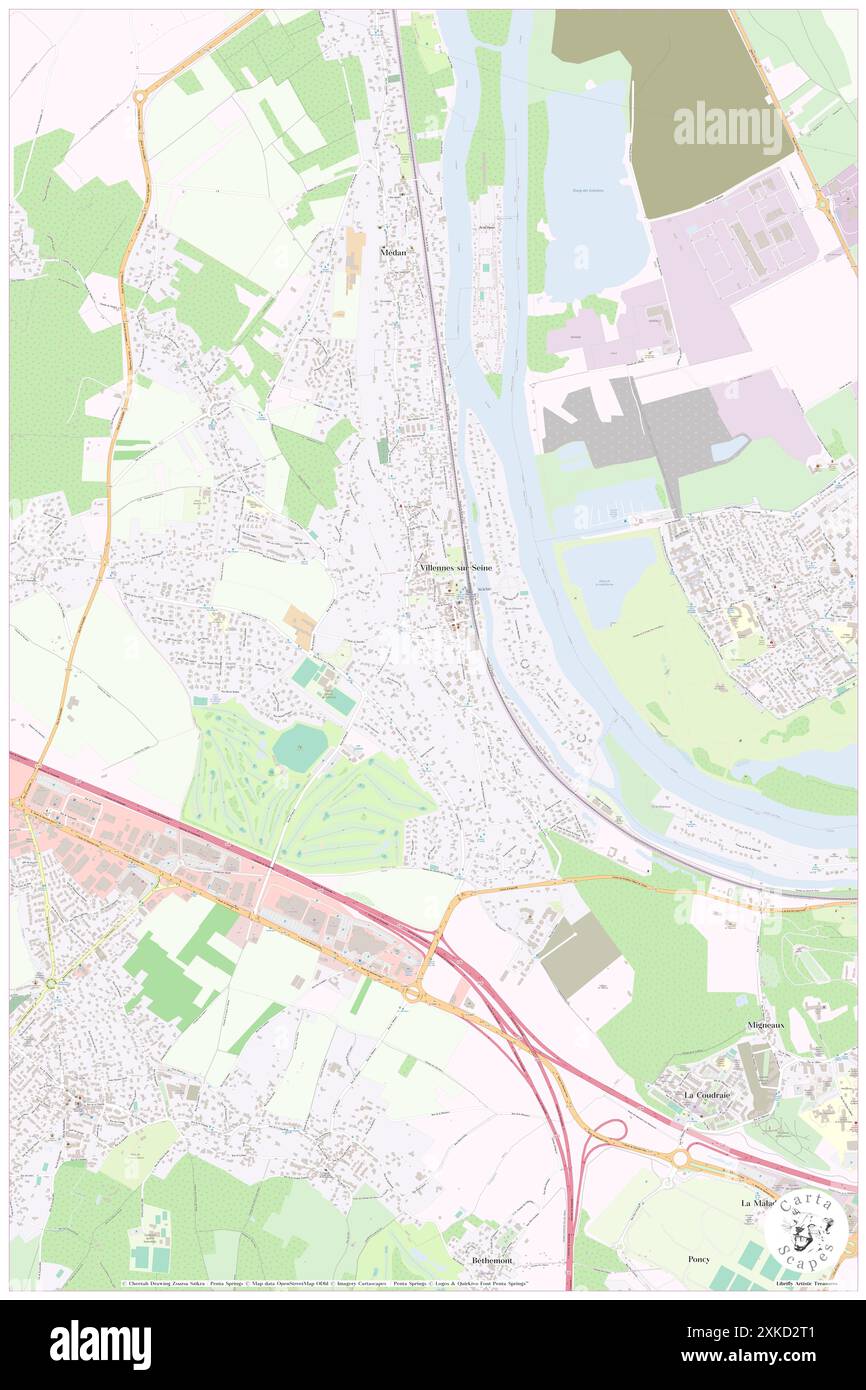 VILLENNES-sur-seine, Yvelines, FR, Frankreich, Île-de-France, n 48 56' 21'', N 1 59' 55'', Karte, Cartascapes Map, veröffentlicht 2024. Erkunden Sie Cartascapes, eine Karte, die die vielfältigen Landschaften, Kulturen und Ökosysteme der Erde enthüllt. Reisen Sie durch Zeit und Raum und entdecken Sie die Verflechtungen der Vergangenheit, Gegenwart und Zukunft unseres Planeten. Stockfoto