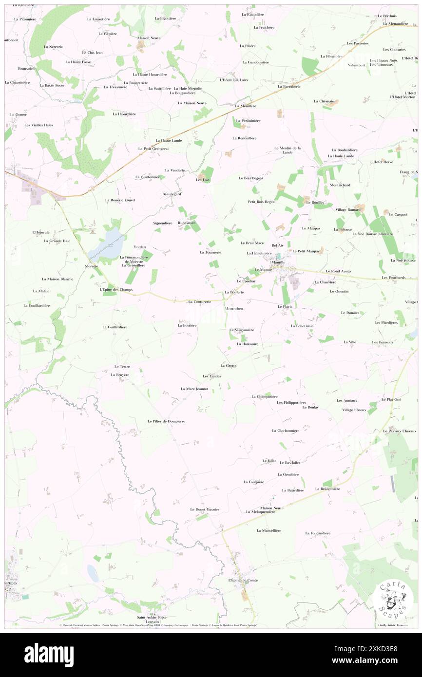 Mantilly, Orne, FR, Frankreich, Normandie, n 48 31' 14'', S 0 48' 3'', Karte, Cartascapes Map, veröffentlicht 2024. Erkunden Sie Cartascapes, eine Karte, die die vielfältigen Landschaften, Kulturen und Ökosysteme der Erde enthüllt. Reisen Sie durch Zeit und Raum und entdecken Sie die Verflechtungen der Vergangenheit, Gegenwart und Zukunft unseres Planeten. Stockfoto