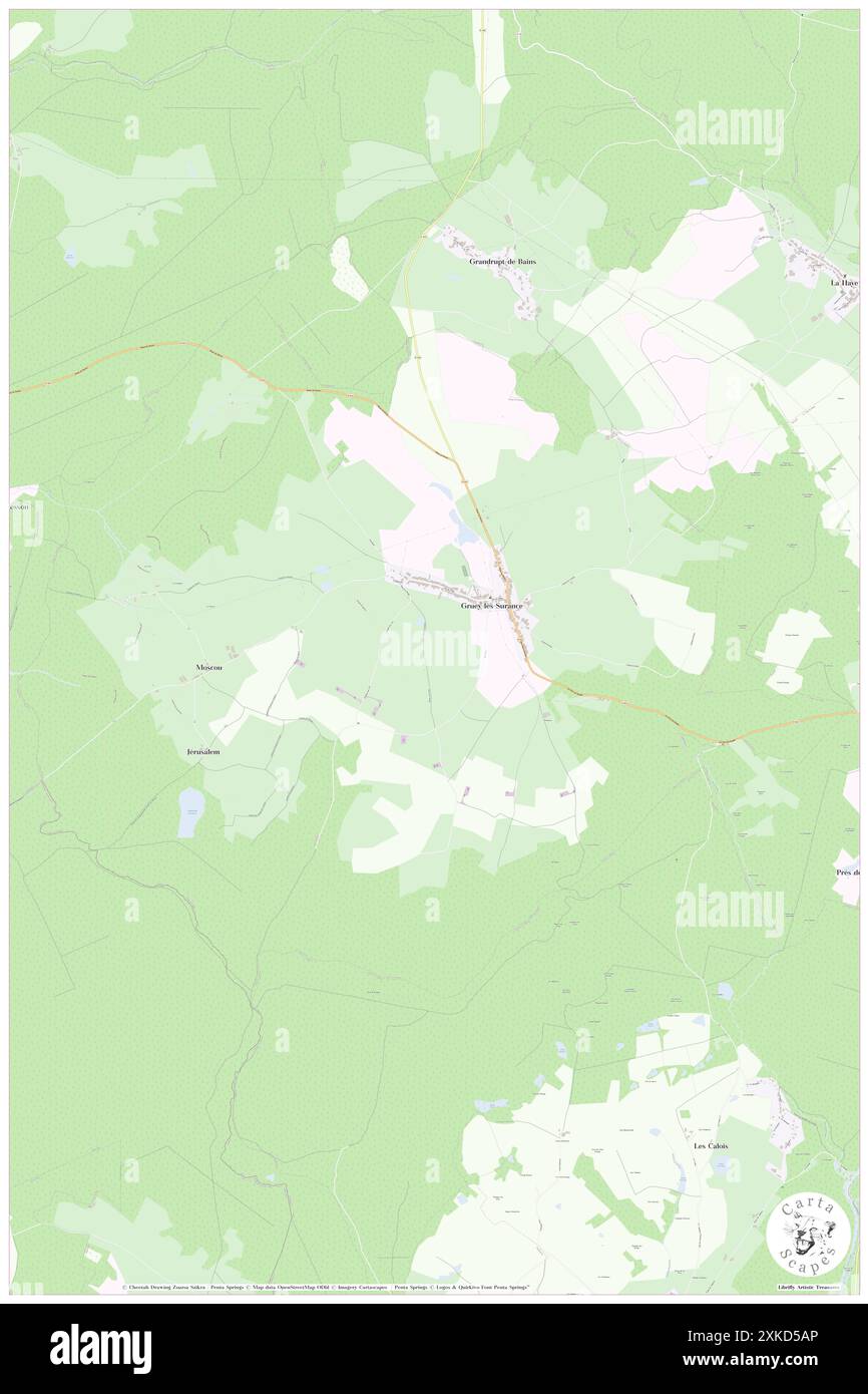 Gruey-les-Surance, Vosges, FR, Frankreich, Grand Est, n 48 2' 16'', N 6 11' 3'', Karte, Cartascapes Map, veröffentlicht 2024. Erkunden Sie Cartascapes, eine Karte, die die vielfältigen Landschaften, Kulturen und Ökosysteme der Erde enthüllt. Reisen Sie durch Zeit und Raum und entdecken Sie die Verflechtungen der Vergangenheit, Gegenwart und Zukunft unseres Planeten. Stockfoto