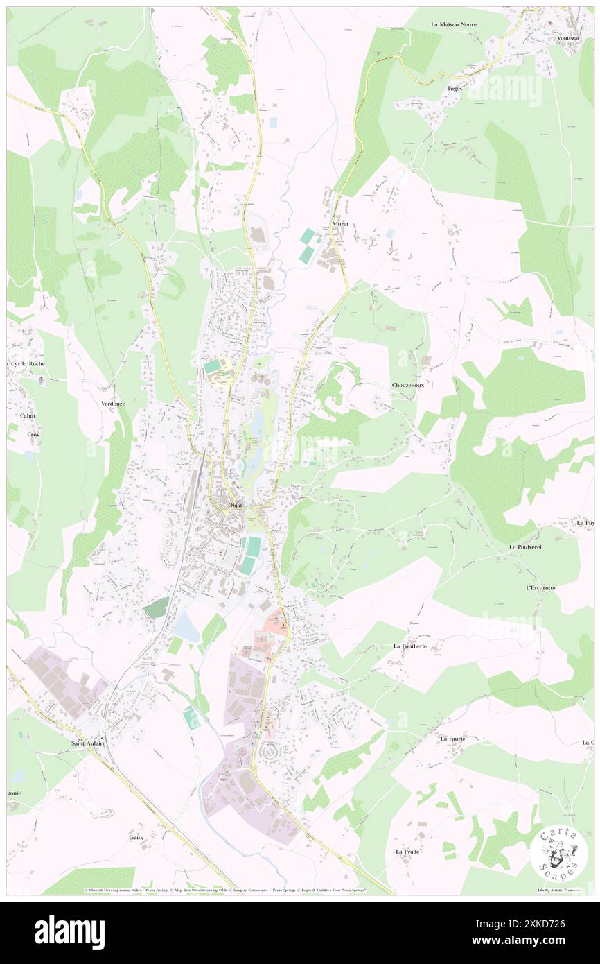 Objat, Corrèze, FR, Frankreich, Nouvelle-Aquitaine, n 45 15' 47''', N 1 24' 29'', Karte, Cartascapes Map, veröffentlicht 2024. Erkunden Sie Cartascapes, eine Karte, die die vielfältigen Landschaften, Kulturen und Ökosysteme der Erde enthüllt. Reisen Sie durch Zeit und Raum und entdecken Sie die Verflechtungen der Vergangenheit, Gegenwart und Zukunft unseres Planeten. Stockfoto