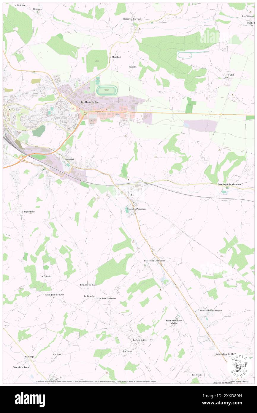 Glos, Calvados, FR, Frankreich, Normandie, n 49 7' 22'', N 0 16' 53'', Karte, Cartascapes Map, veröffentlicht 2024. Erkunden Sie Cartascapes, eine Karte, die die vielfältigen Landschaften, Kulturen und Ökosysteme der Erde enthüllt. Reisen Sie durch Zeit und Raum und entdecken Sie die Verflechtungen der Vergangenheit, Gegenwart und Zukunft unseres Planeten. Stockfoto