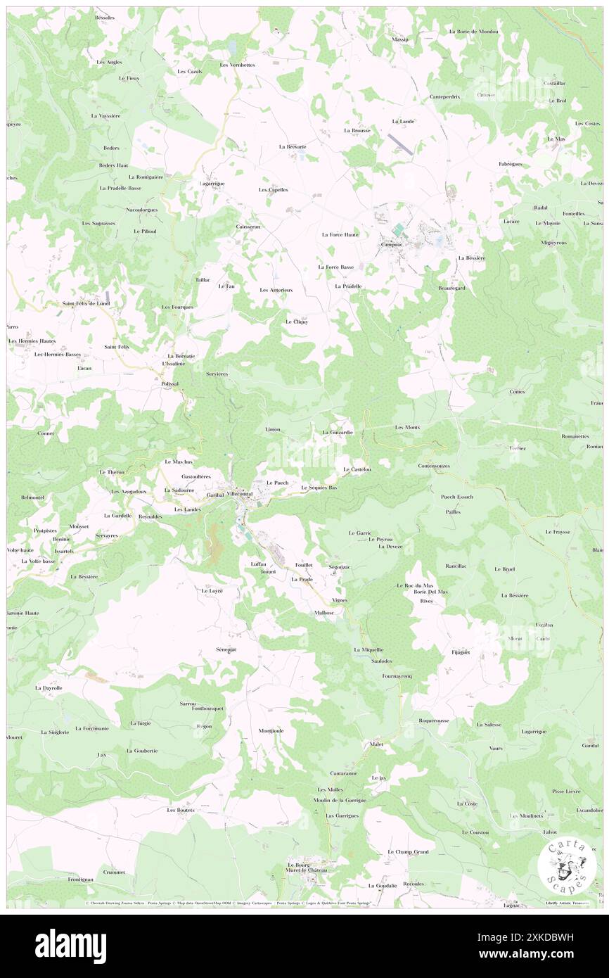 Villecomtal, Aveyron, FR, Frankreich, Occitanie, n 44 32' 18'', N 2 33' 52'', Karte, Cartascapes Map, veröffentlicht 2024. Erkunden Sie Cartascapes, eine Karte, die die vielfältigen Landschaften, Kulturen und Ökosysteme der Erde enthüllt. Reisen Sie durch Zeit und Raum und entdecken Sie die Verflechtungen der Vergangenheit, Gegenwart und Zukunft unseres Planeten. Stockfoto