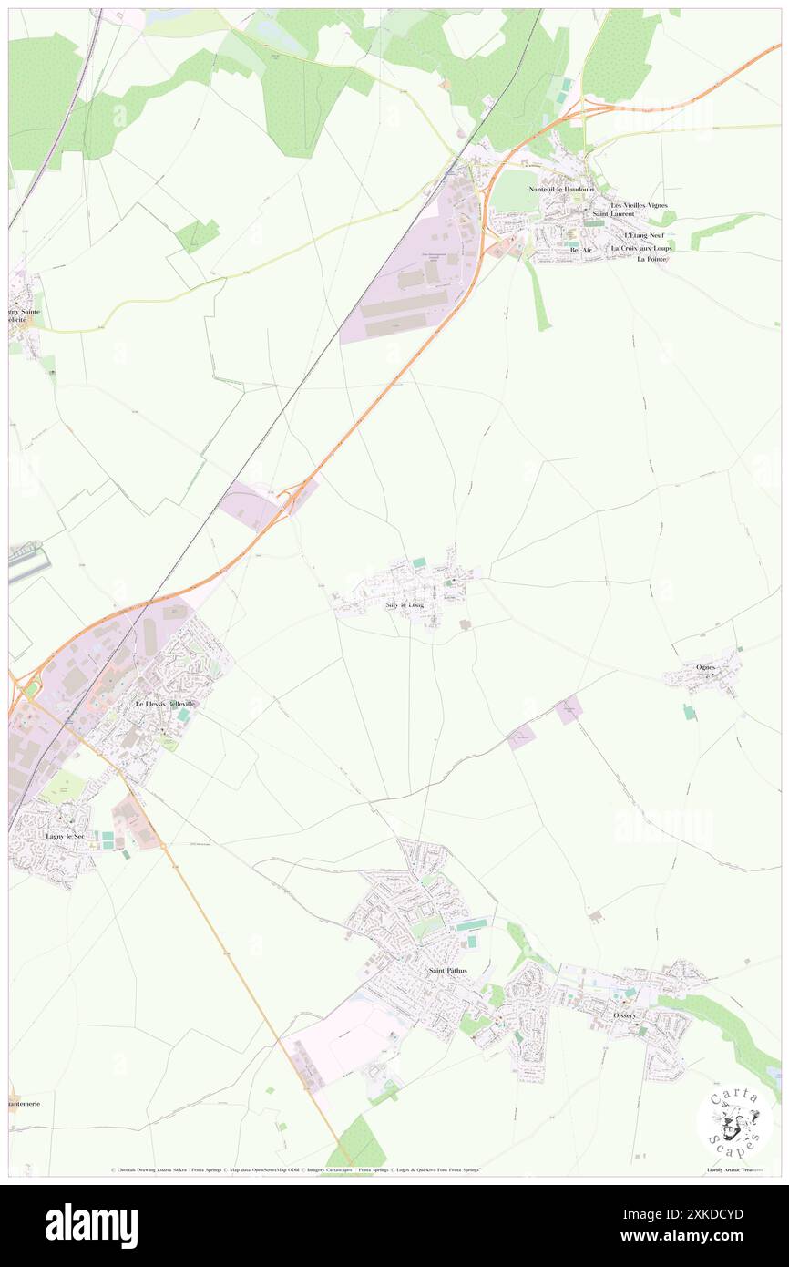 Silly-le-Long, Oise, FR, Frankreich, Hauts-de-France, n 49 6' 24'', N 2 47' 30'', Karte, Cartascapes Map, veröffentlicht 2024. Erkunden Sie Cartascapes, eine Karte, die die vielfältigen Landschaften, Kulturen und Ökosysteme der Erde enthüllt. Reisen Sie durch Zeit und Raum und entdecken Sie die Verflechtungen der Vergangenheit, Gegenwart und Zukunft unseres Planeten. Stockfoto