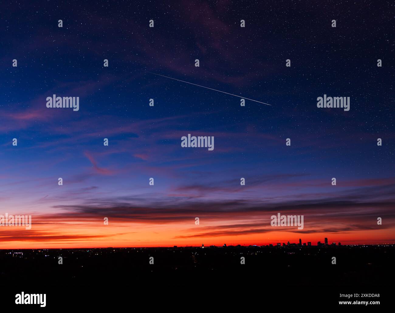 Sternenaufgang: Austin's Dawn vom Mount Bonnell Stockfoto