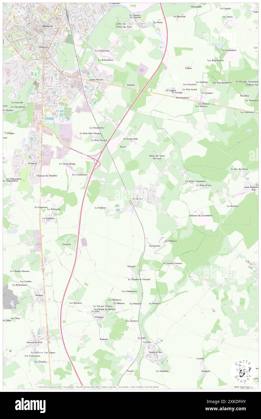 Champfleur, Sarthe, FR, Frankreich, Pays de la Loire, N 48 23' 9'', N 0 7' 40'', Karte, Cartascapes Map, veröffentlicht 2024. Erkunden Sie Cartascapes, eine Karte, die die vielfältigen Landschaften, Kulturen und Ökosysteme der Erde enthüllt. Reisen Sie durch Zeit und Raum und entdecken Sie die Verflechtungen der Vergangenheit, Gegenwart und Zukunft unseres Planeten. Stockfoto