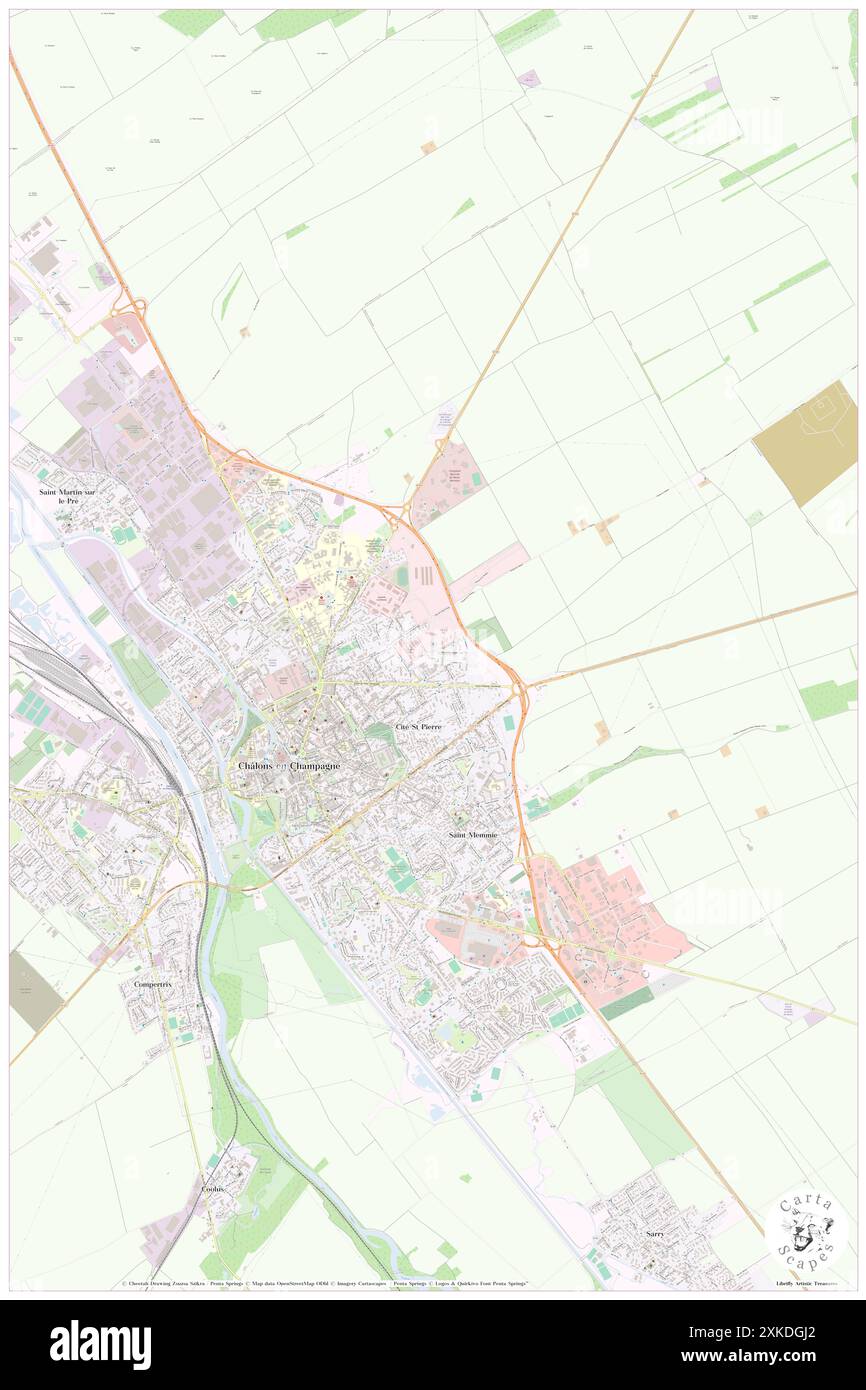 Chalons-en-Champagne, Marne, FR, Frankreich, Grand Est, n 48 57' 23'', N 4 21' 53'', Karte, Cartascapes Map, veröffentlicht 2024. Erkunden Sie Cartascapes, eine Karte, die die vielfältigen Landschaften, Kulturen und Ökosysteme der Erde enthüllt. Reisen Sie durch Zeit und Raum und entdecken Sie die Verflechtungen der Vergangenheit, Gegenwart und Zukunft unseres Planeten. Stockfoto