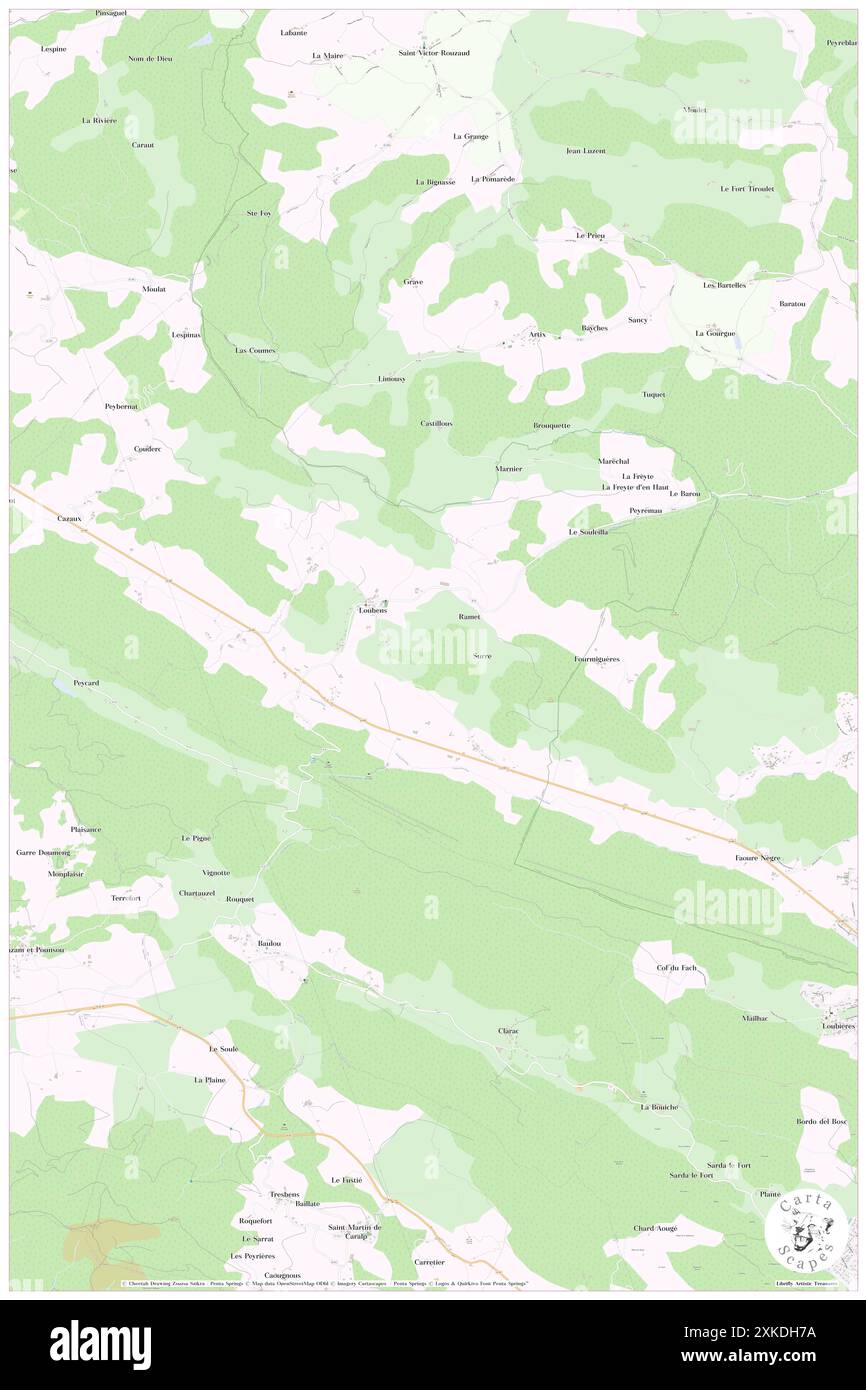 Loubens, Ariège, FR, Frankreich, Occitanie, n 43 2' 42''', N 1 32' 45''', Karte, Cartascapes Map, veröffentlicht 2024. Erkunden Sie Cartascapes, eine Karte, die die vielfältigen Landschaften, Kulturen und Ökosysteme der Erde enthüllt. Reisen Sie durch Zeit und Raum und entdecken Sie die Verflechtungen der Vergangenheit, Gegenwart und Zukunft unseres Planeten. Stockfoto