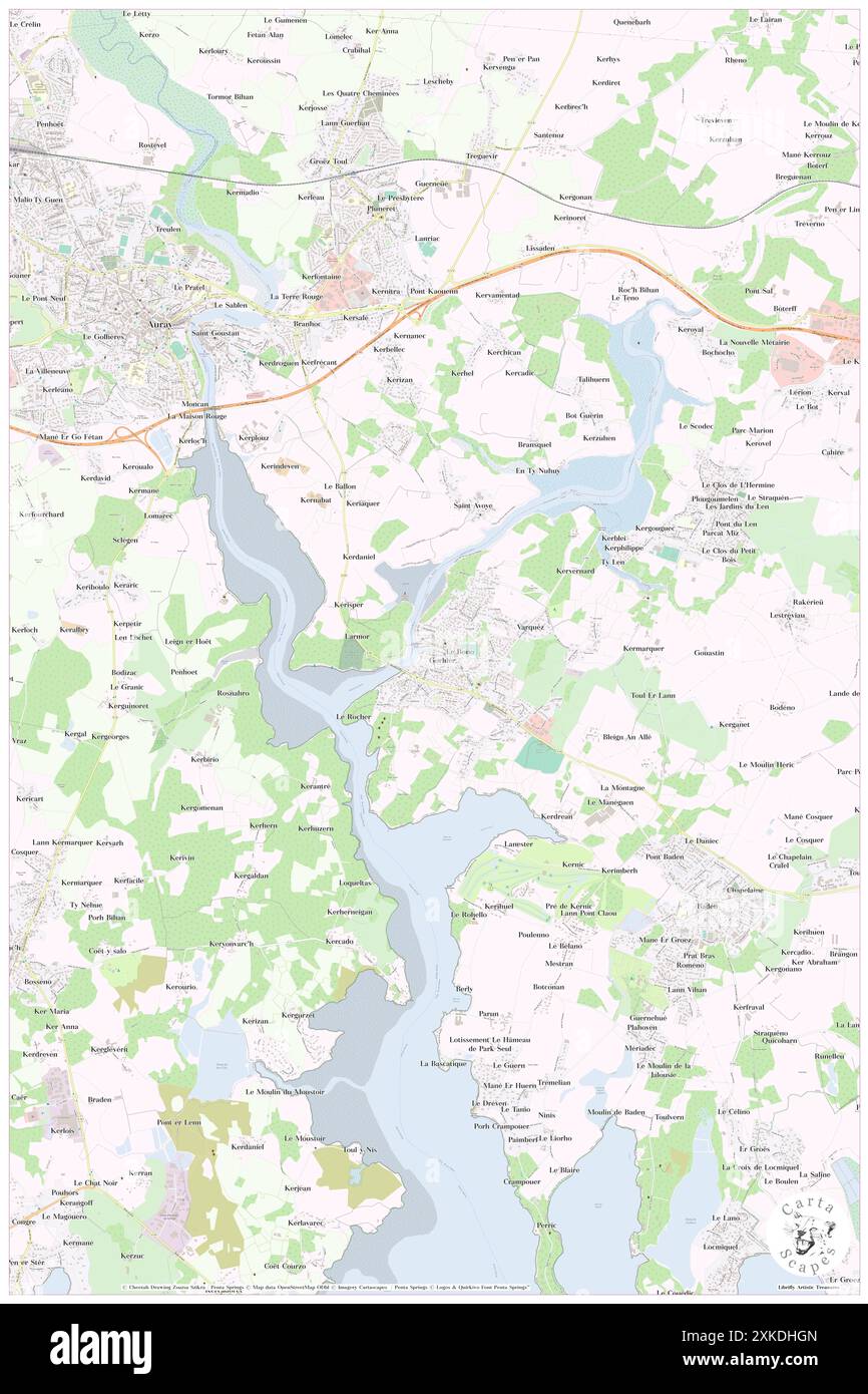 Bono, Morbihan, FR, Frankreich, Bretagne, n 47 38' 25'', S 2 57' 2'', Karte, Cartascapes Map, veröffentlicht 2024. Erkunden Sie Cartascapes, eine Karte, die die vielfältigen Landschaften, Kulturen und Ökosysteme der Erde enthüllt. Reisen Sie durch Zeit und Raum und entdecken Sie die Verflechtungen der Vergangenheit, Gegenwart und Zukunft unseres Planeten. Stockfoto