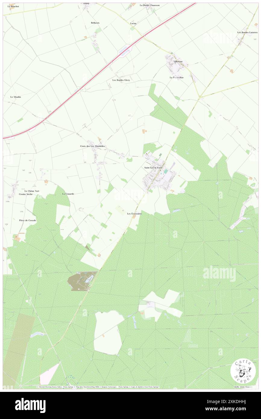 Saint-Lye-la-Foret, Loiret, FR, Frankreich, Centre, n 48 2' 23'', N 1 58' 54'', Karte, Kartenausgabe 2024. Erkunden Sie Cartascapes, eine Karte, die die vielfältigen Landschaften, Kulturen und Ökosysteme der Erde enthüllt. Reisen Sie durch Zeit und Raum und entdecken Sie die Verflechtungen der Vergangenheit, Gegenwart und Zukunft unseres Planeten. Stockfoto