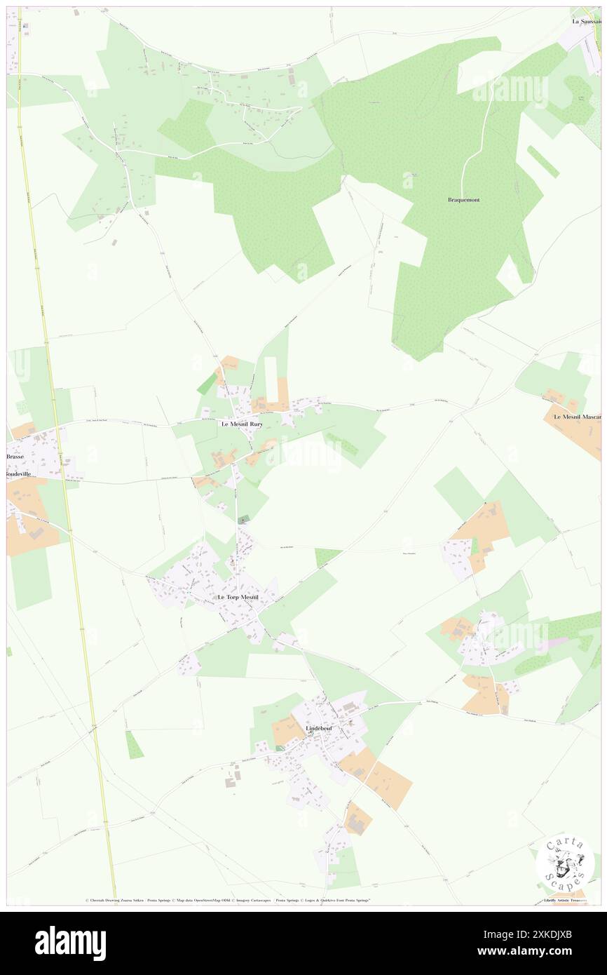 Le Torp-Mesnil, seine-Maritime, FR, Frankreich, Normandie, n 49 43' 5''', N 0 53' 50'', Karte, Cartascapes Map, veröffentlicht 2024. Erkunden Sie Cartascapes, eine Karte, die die vielfältigen Landschaften, Kulturen und Ökosysteme der Erde enthüllt. Reisen Sie durch Zeit und Raum und entdecken Sie die Verflechtungen der Vergangenheit, Gegenwart und Zukunft unseres Planeten. Stockfoto