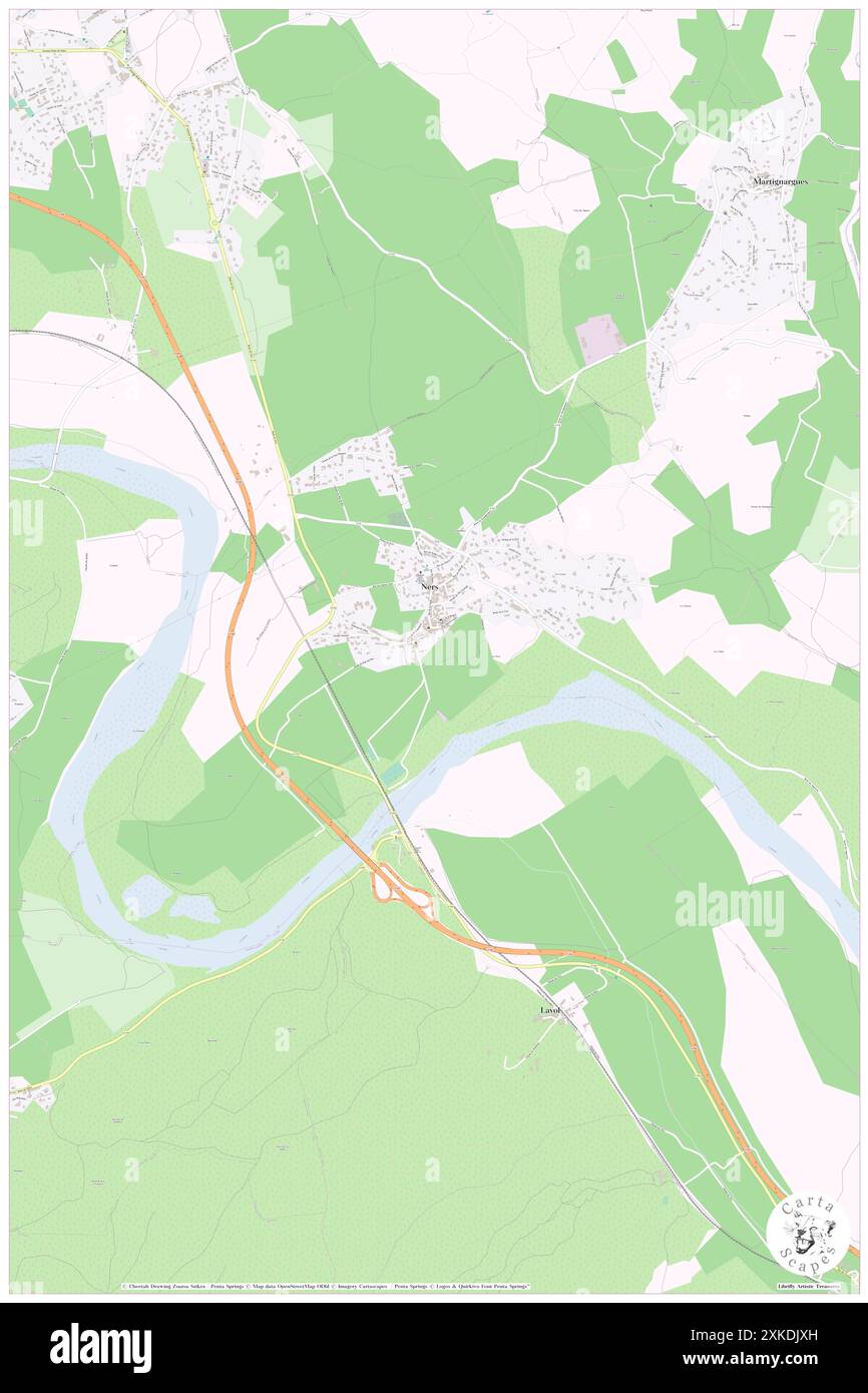 Ners, Gard, FR, Frankreich, Occitanie, n 44 1' 33'', N 4 9' 32'', Karte, Cartascapes Map, veröffentlicht 2024. Erkunden Sie Cartascapes, eine Karte, die die vielfältigen Landschaften, Kulturen und Ökosysteme der Erde enthüllt. Reisen Sie durch Zeit und Raum und entdecken Sie die Verflechtungen der Vergangenheit, Gegenwart und Zukunft unseres Planeten. Stockfoto