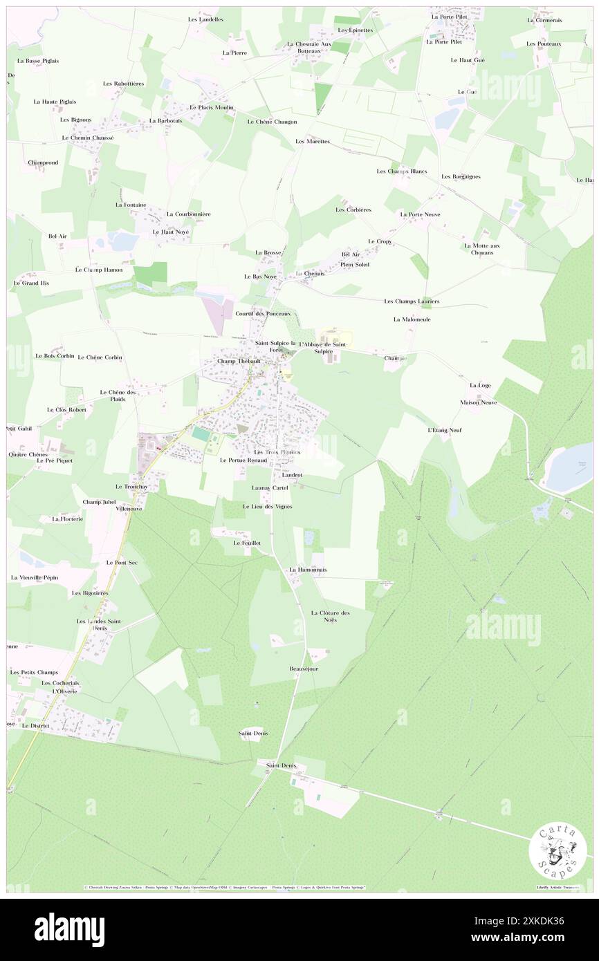 Saint-Sulpice-la-Foret, Ille-et-Vilaine, FR, Frankreich, Bretagne, n 48 13' 5''', S 1 34' 45'', Karte, Cartascapes Map, veröffentlicht 2024. Erkunden Sie Cartascapes, eine Karte, die die vielfältigen Landschaften, Kulturen und Ökosysteme der Erde enthüllt. Reisen Sie durch Zeit und Raum und entdecken Sie die Verflechtungen der Vergangenheit, Gegenwart und Zukunft unseres Planeten. Stockfoto