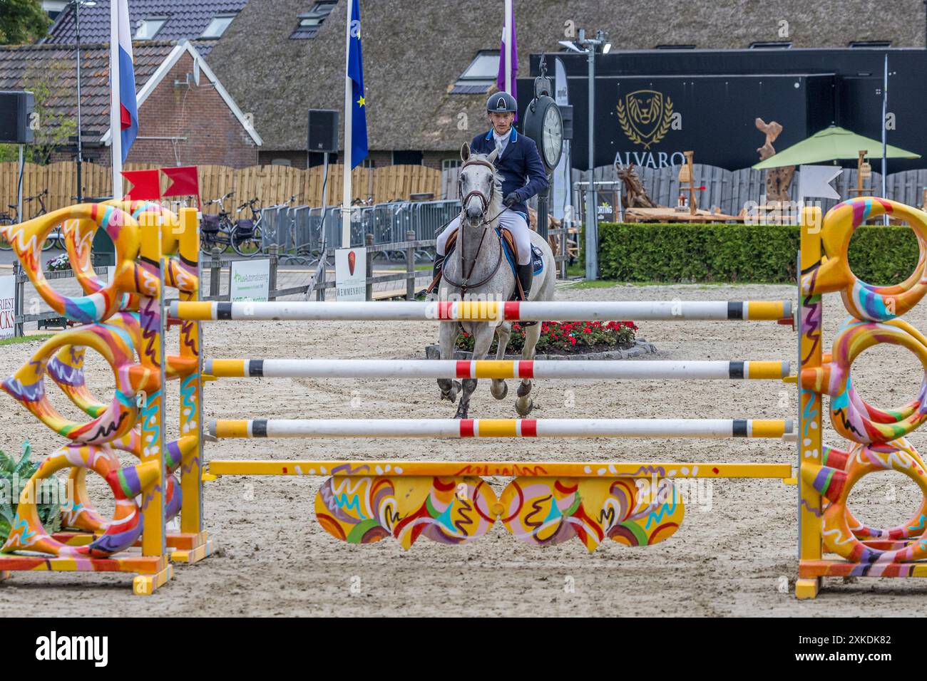 VEENINGEN, NIEDERLANDE, 21. JULI, 5. Platz in der Sperrfeuer/Absprung Weite Oldenziel (NED) beim Springen S21 Gemeente de Wolden Preis - Grand Prix (LR) CSI Zuidwolde 2024 am 21. Juli 2024 in den Niederlanden. (Foto: Jaap van der Pijll/Orange Pictures) Credit: Orange Pics BV/Alamy Live News Stockfoto