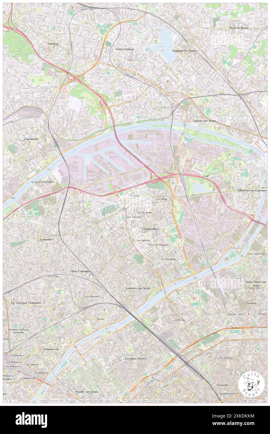 Gennevilliers, Hauts-de-seine, FR, Frankreich, Île-de-France, n 48 55' 56'', N 2 18' 16'', Karte, Cartascapes Map, veröffentlicht 2024. Erkunden Sie Cartascapes, eine Karte, die die vielfältigen Landschaften, Kulturen und Ökosysteme der Erde enthüllt. Reisen Sie durch Zeit und Raum und entdecken Sie die Verflechtungen der Vergangenheit, Gegenwart und Zukunft unseres Planeten. Stockfoto