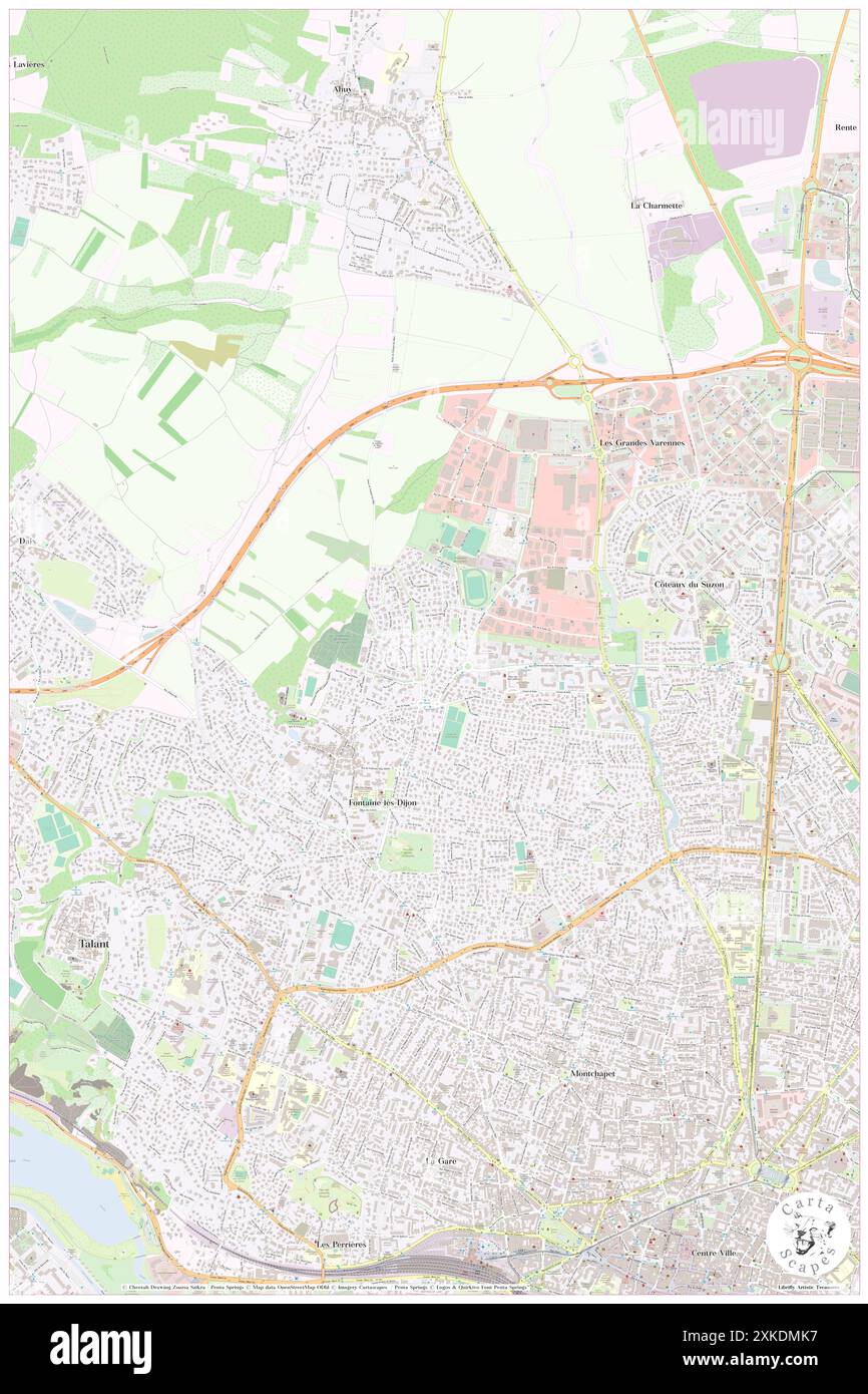 Fontaine-les-Dijon, Cote d'Or, FR, Frankreich, Bourgogne-Franche-Comté, n 47 20' 35'', N 5 1' 9'', Karte, Cartascapes Map, veröffentlicht 2024. Erkunden Sie Cartascapes, eine Karte, die die vielfältigen Landschaften, Kulturen und Ökosysteme der Erde enthüllt. Reisen Sie durch Zeit und Raum und entdecken Sie die Verflechtungen der Vergangenheit, Gegenwart und Zukunft unseres Planeten. Stockfoto