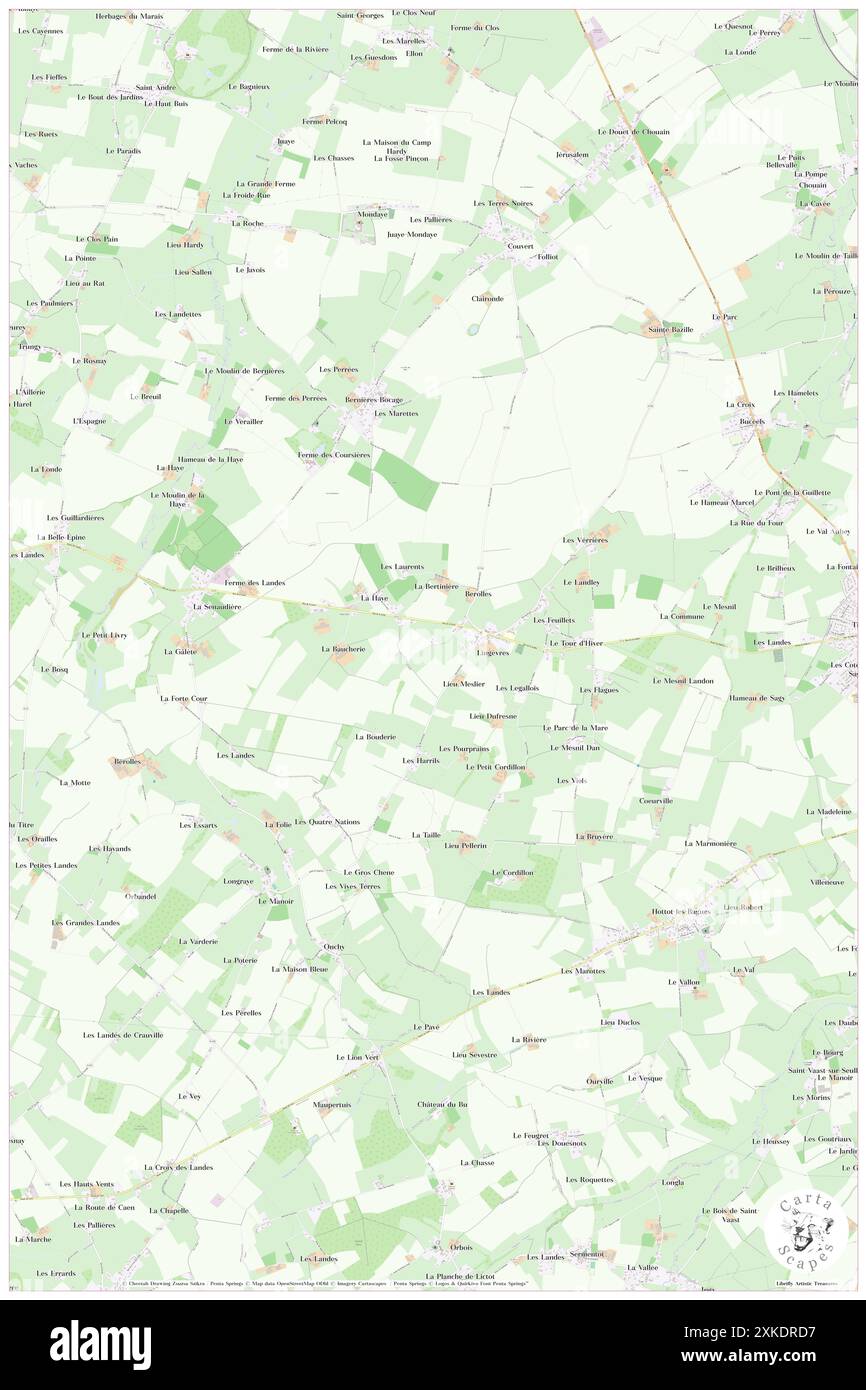 Lingevres, Calvados, FR, Frankreich, Normandie, n 49 10' 28'', S 0 40' 22'', Karte, Cartascapes Map, veröffentlicht 2024. Erkunden Sie Cartascapes, eine Karte, die die vielfältigen Landschaften, Kulturen und Ökosysteme der Erde enthüllt. Reisen Sie durch Zeit und Raum und entdecken Sie die Verflechtungen der Vergangenheit, Gegenwart und Zukunft unseres Planeten. Stockfoto