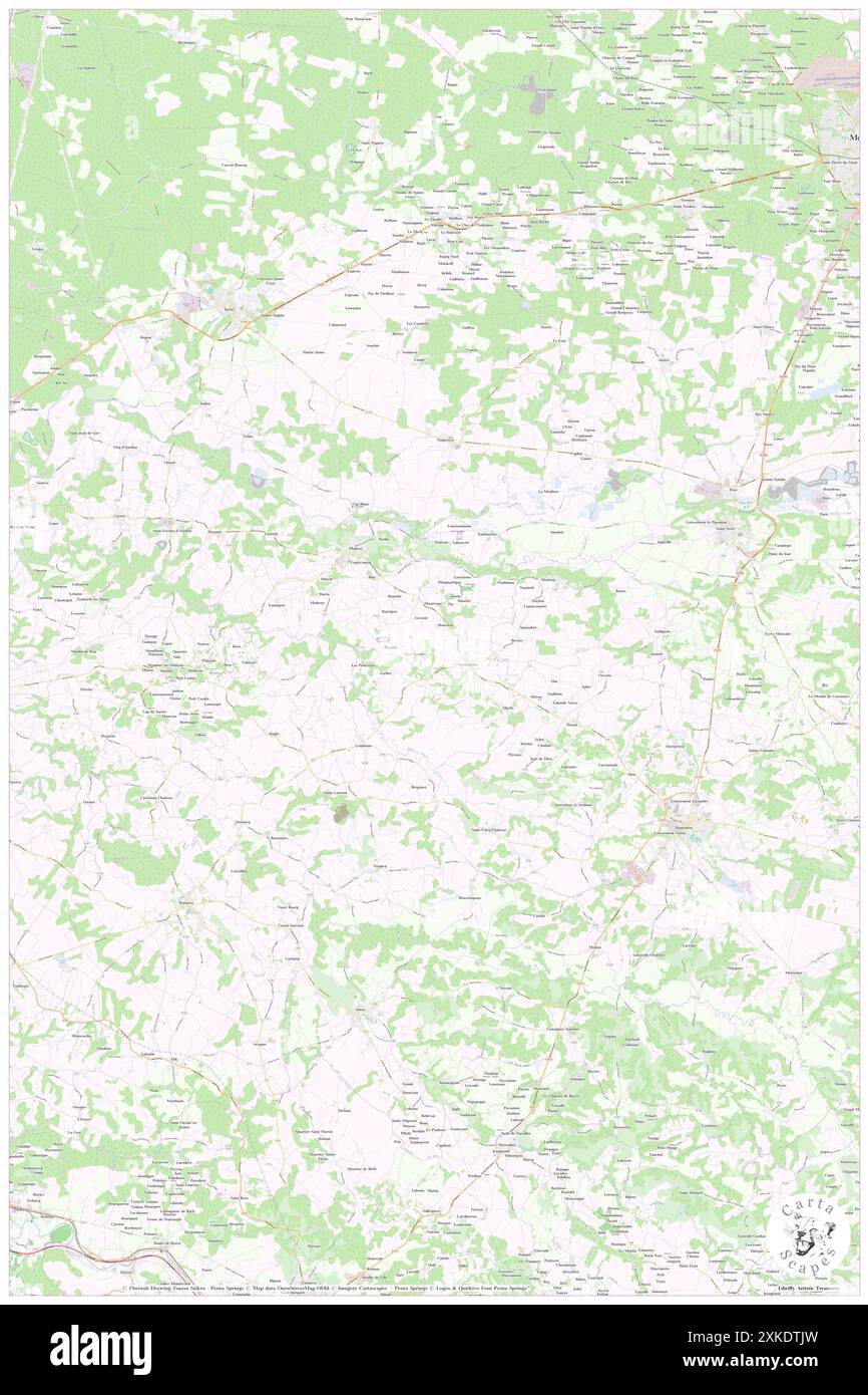 Mugron, Landes, FR, Frankreich, Nouvelle-Aquitaine, n 43 45' 0'', S 0 45' 0'', Karte, Cartascapes Map, veröffentlicht 2024. Erkunden Sie Cartascapes, eine Karte, die die vielfältigen Landschaften, Kulturen und Ökosysteme der Erde enthüllt. Reisen Sie durch Zeit und Raum und entdecken Sie die Verflechtungen der Vergangenheit, Gegenwart und Zukunft unseres Planeten. Stockfoto