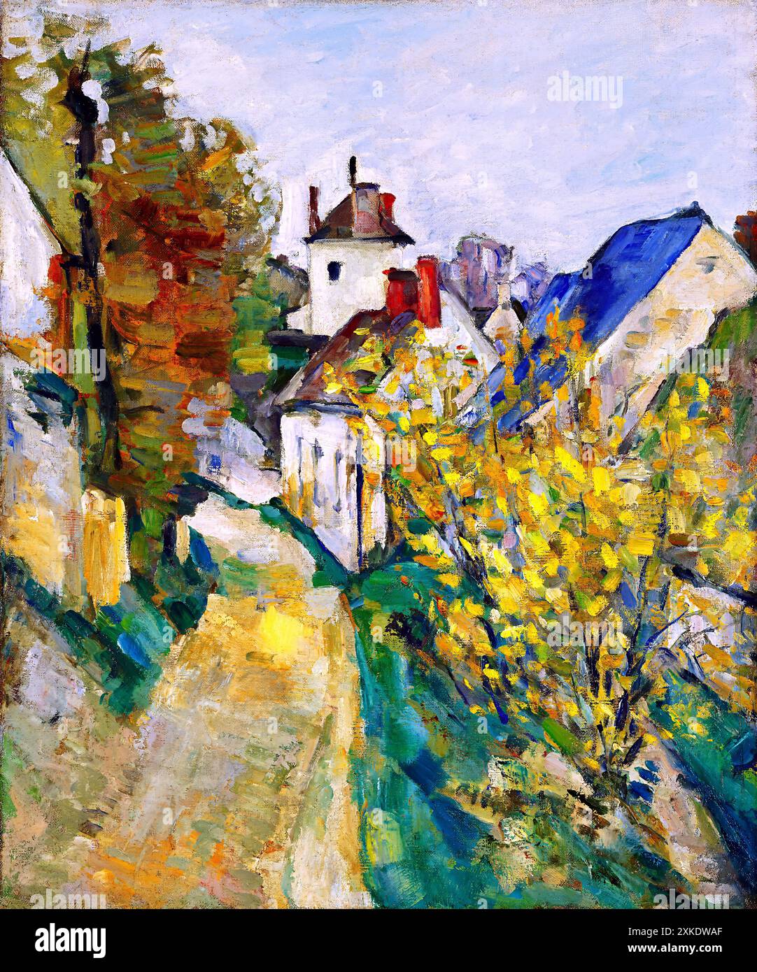 Das Haus von Dr. Gachet in Auvers-sur-Oise (ca. 1872–1873) von Paul Cezanne. Original aus der Yale University Art Gallery. Stockfoto