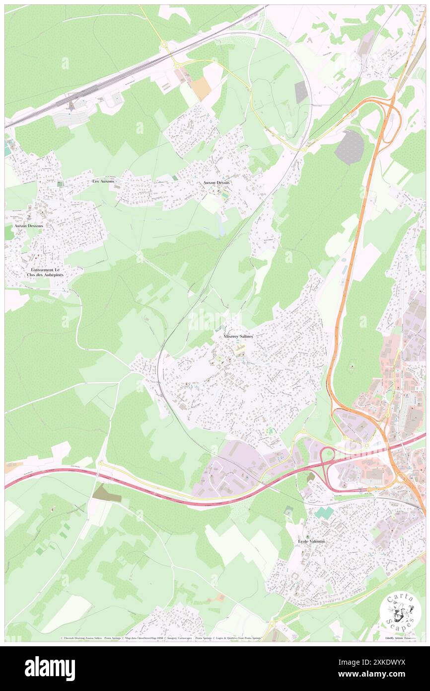 Miserey-Salines, Doubs, FR, Frankreich, Bourgogne-Franche-Comté, n 47 17' 11'', N 5 58' 24'', Karte, Cartascapes Map, veröffentlicht 2024. Erkunden Sie Cartascapes, eine Karte, die die vielfältigen Landschaften, Kulturen und Ökosysteme der Erde enthüllt. Reisen Sie durch Zeit und Raum und entdecken Sie die Verflechtungen der Vergangenheit, Gegenwart und Zukunft unseres Planeten. Stockfoto