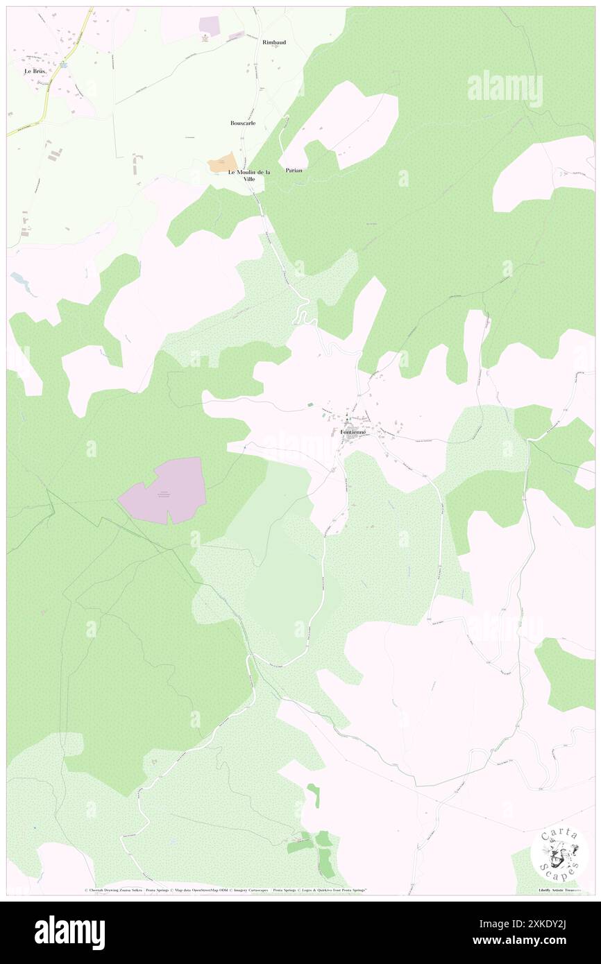 Fontienne, Alpes-de-Haute-Provence, FR, Frankreich, Provence-Alpes-Côte d'Azur, n 44 0' 32'', N 5 47' 35'', Karte, Cartascapes Map, veröffentlicht 2024. Erkunden Sie Cartascapes, eine Karte, die die vielfältigen Landschaften, Kulturen und Ökosysteme der Erde enthüllt. Reisen Sie durch Zeit und Raum und entdecken Sie die Verflechtungen der Vergangenheit, Gegenwart und Zukunft unseres Planeten. Stockfoto