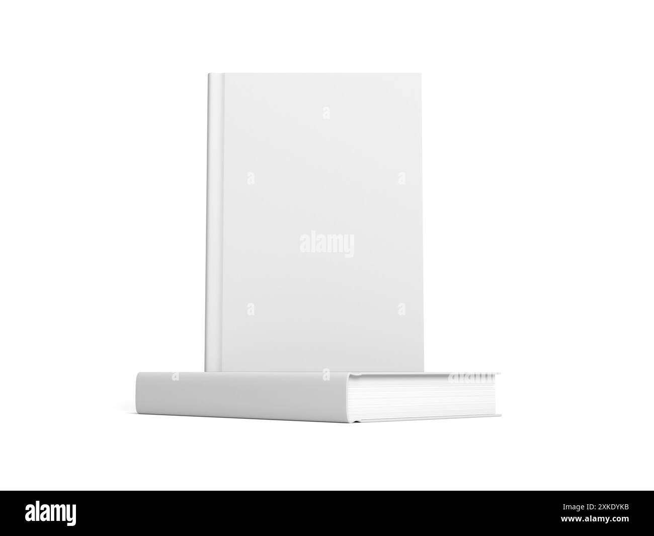 Buch isoliert auf weißem Hintergrund. Modell. Leer. 3D-Abbildung. Stockfoto
