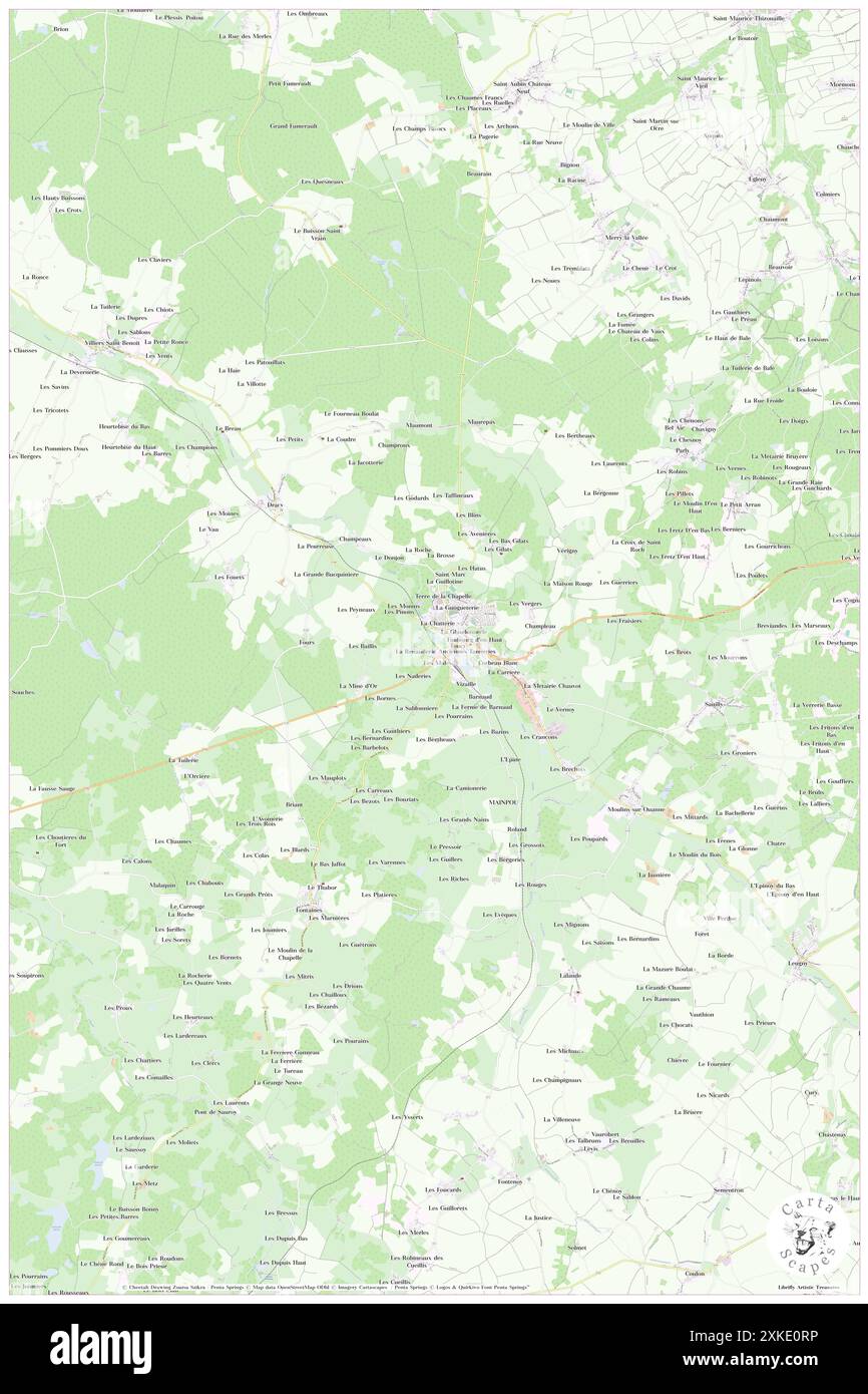 Toucy, Yonne, FR, Frankreich, Bourgogne-Franche-Comté, n 47 44' 11'', N 3 17' 35'', Karte, Cartascapes Map, veröffentlicht 2024. Erkunden Sie Cartascapes, eine Karte, die die vielfältigen Landschaften, Kulturen und Ökosysteme der Erde enthüllt. Reisen Sie durch Zeit und Raum und entdecken Sie die Verflechtungen der Vergangenheit, Gegenwart und Zukunft unseres Planeten. Stockfoto