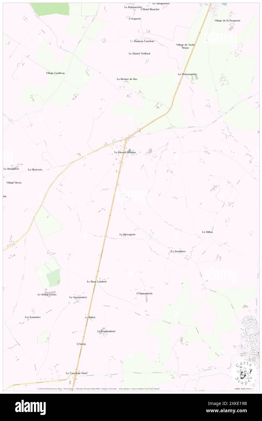 Le Mesnil-Herman, Manche, FR, Frankreich, Normandie, n 49 1' 31'', S 1 8' 44'', Karte, Cartascapes Map, veröffentlicht 2024. Erkunden Sie Cartascapes, eine Karte, die die vielfältigen Landschaften, Kulturen und Ökosysteme der Erde enthüllt. Reisen Sie durch Zeit und Raum und entdecken Sie die Verflechtungen der Vergangenheit, Gegenwart und Zukunft unseres Planeten. Stockfoto