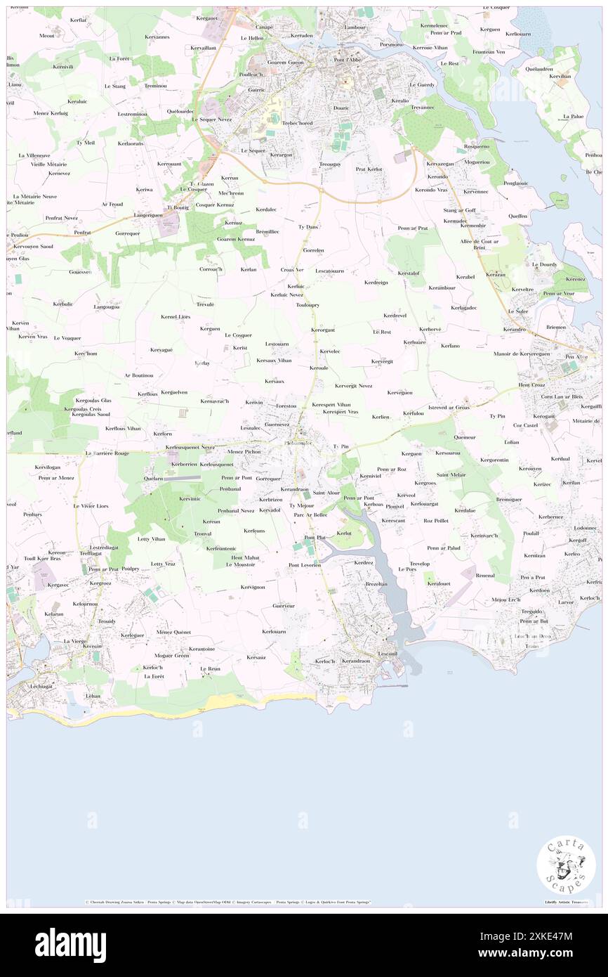 Plobannalec-Lesconil, Finistère, FR, Frankreich, Bretagne, n 47 49' 23'', S 4 13' 46'', Karte, Cartascapes Map, veröffentlicht 2024. Erkunden Sie Cartascapes, eine Karte, die die vielfältigen Landschaften, Kulturen und Ökosysteme der Erde enthüllt. Reisen Sie durch Zeit und Raum und entdecken Sie die Verflechtungen der Vergangenheit, Gegenwart und Zukunft unseres Planeten. Stockfoto