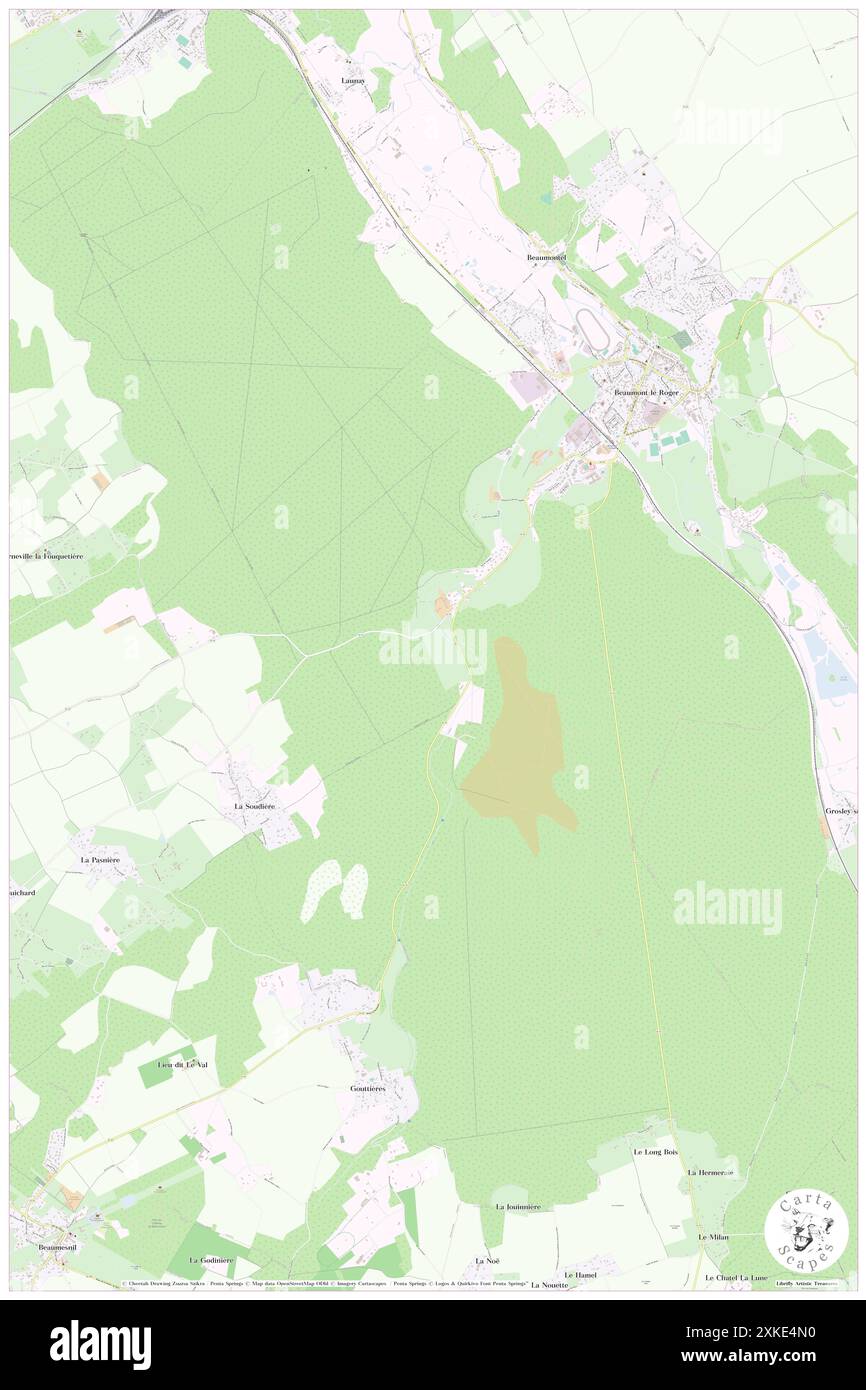 Beaumont-le-Roger, Eure, FR, Frankreich, Normandie, n 49 4' 47'', N 0 46' 37'', Karte, Cartascapes Map, veröffentlicht 2024. Erkunden Sie Cartascapes, eine Karte, die die vielfältigen Landschaften, Kulturen und Ökosysteme der Erde enthüllt. Reisen Sie durch Zeit und Raum und entdecken Sie die Verflechtungen der Vergangenheit, Gegenwart und Zukunft unseres Planeten. Stockfoto