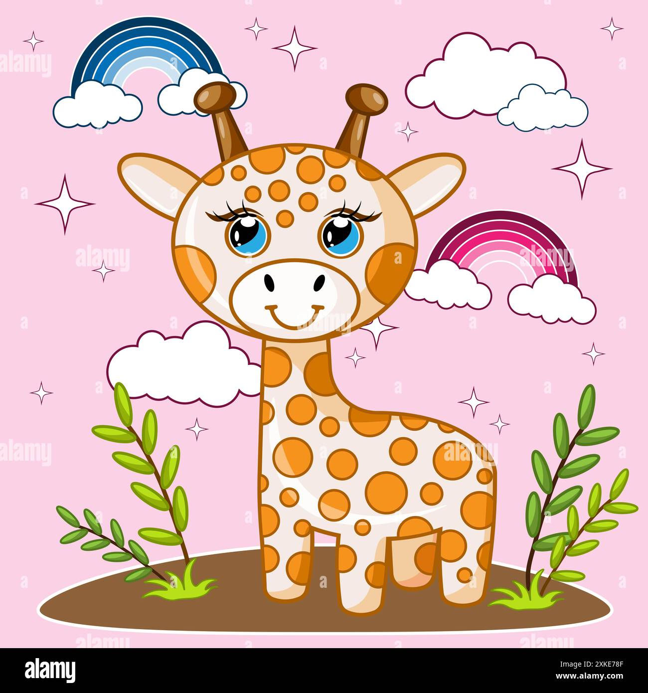 Niedliche Kamel stehende Karikaturvektor-Illustration. Tiernaturkonzeptvektor. Zeichentrickgrafik-Vektor-Illustration. Kinderillustration. Stockfoto