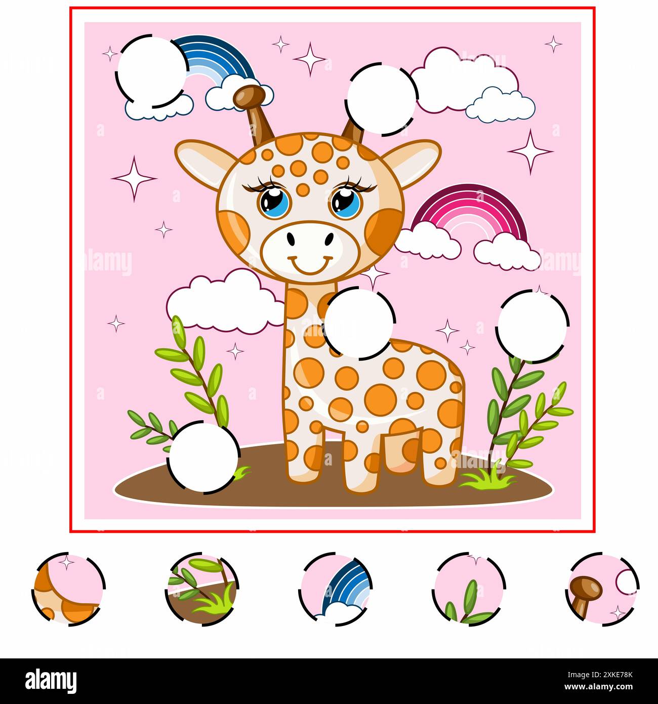 Kinderspiel. Sammeln Sie ein Bild. Erziehungsspiel für Kinder. Niedliche Kamel stehende Karikaturvektor-Illustration. Tiernaturkonzeptvektor. Stockfoto