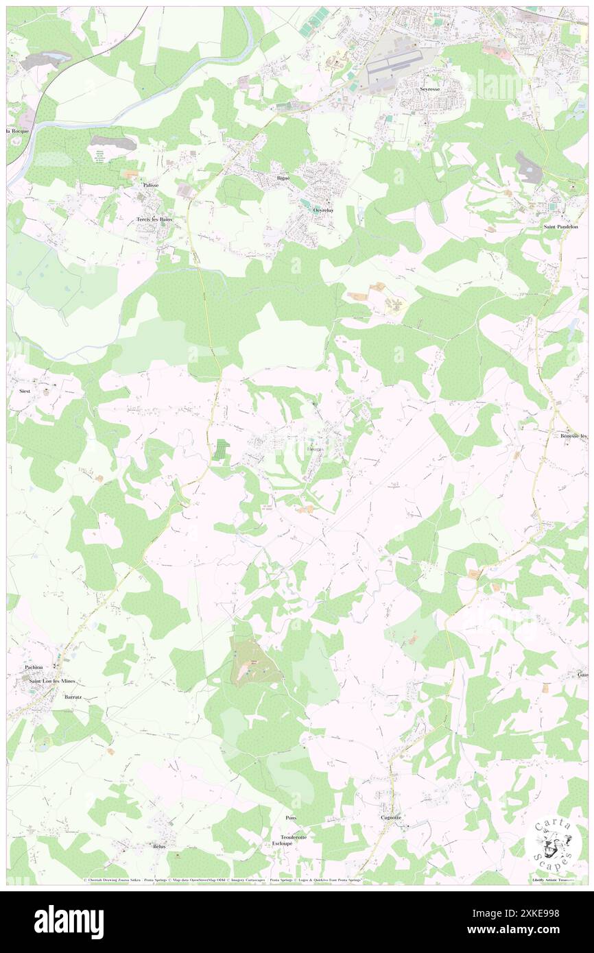 Heugas, Landes, FR, Frankreich, Nouvelle-Aquitaine, n 43 38' 31'', S 1 4' 50'', Karte, Cartascapes Map, veröffentlicht 2024. Erkunden Sie Cartascapes, eine Karte, die die vielfältigen Landschaften, Kulturen und Ökosysteme der Erde enthüllt. Reisen Sie durch Zeit und Raum und entdecken Sie die Verflechtungen der Vergangenheit, Gegenwart und Zukunft unseres Planeten. Stockfoto