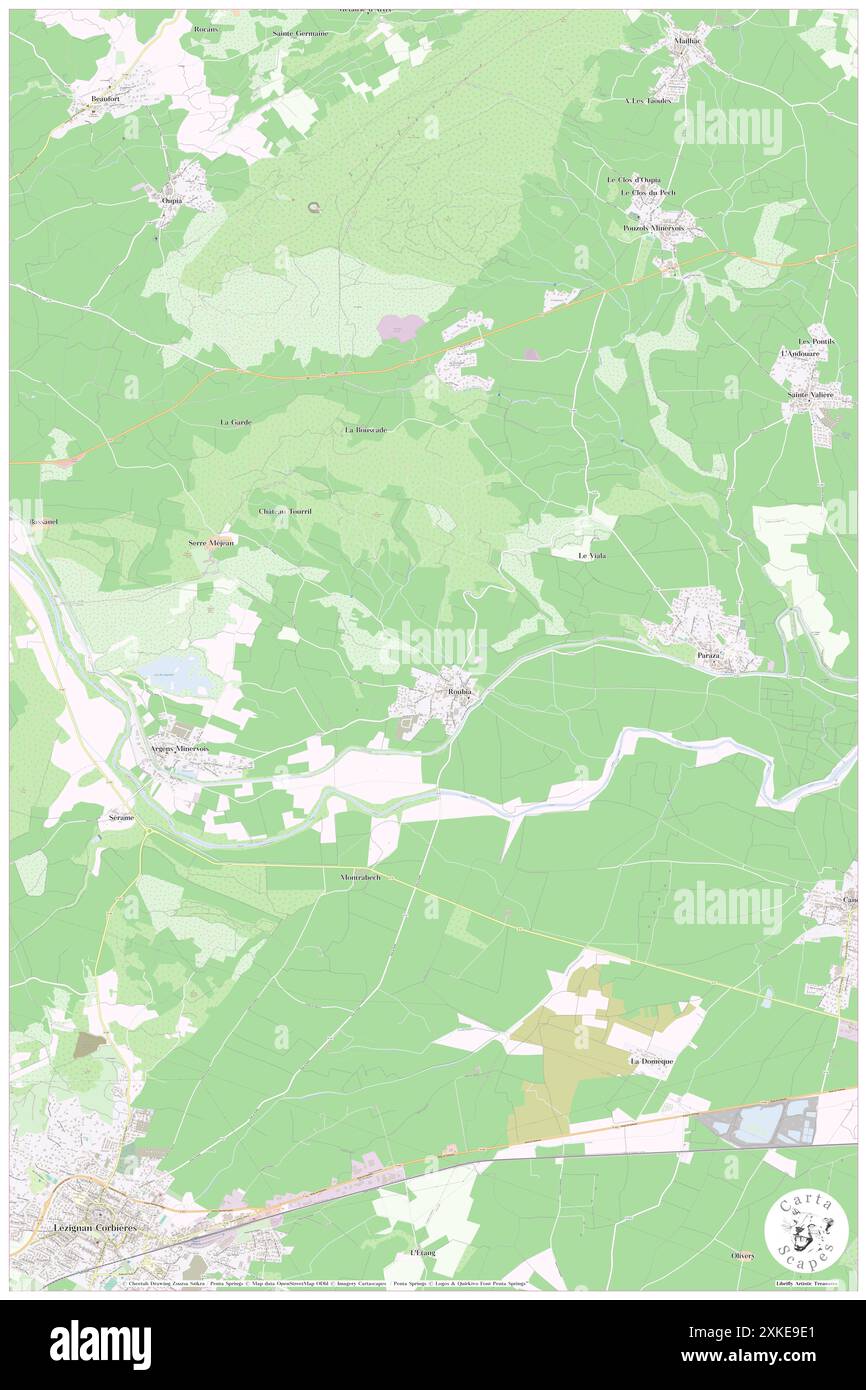 Roubia, Aude, FR, Frankreich, Occitanie, n 43 14' 51''', N 2 47' 59''', Karte, Cartascapes Map, veröffentlicht 2024. Erkunden Sie Cartascapes, eine Karte, die die vielfältigen Landschaften, Kulturen und Ökosysteme der Erde enthüllt. Reisen Sie durch Zeit und Raum und entdecken Sie die Verflechtungen der Vergangenheit, Gegenwart und Zukunft unseres Planeten. Stockfoto