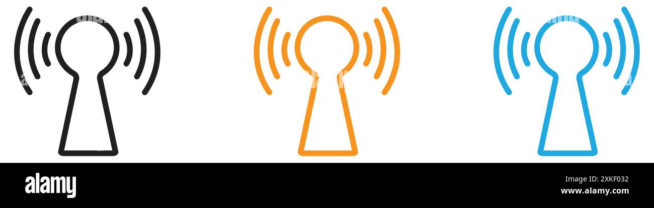 Broadcast-Symbol Vektor-Logo-Set Collection oder Bundle Pack Group Stock Vektor