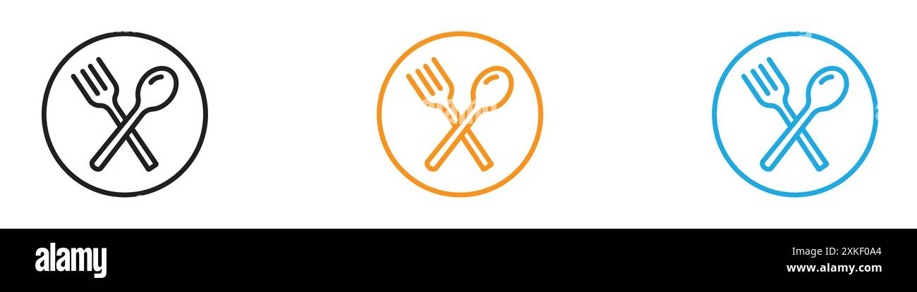 Bestecksymbol Vektor-Logo-Set-Kollektion oder Bündelpackung Stock Vektor