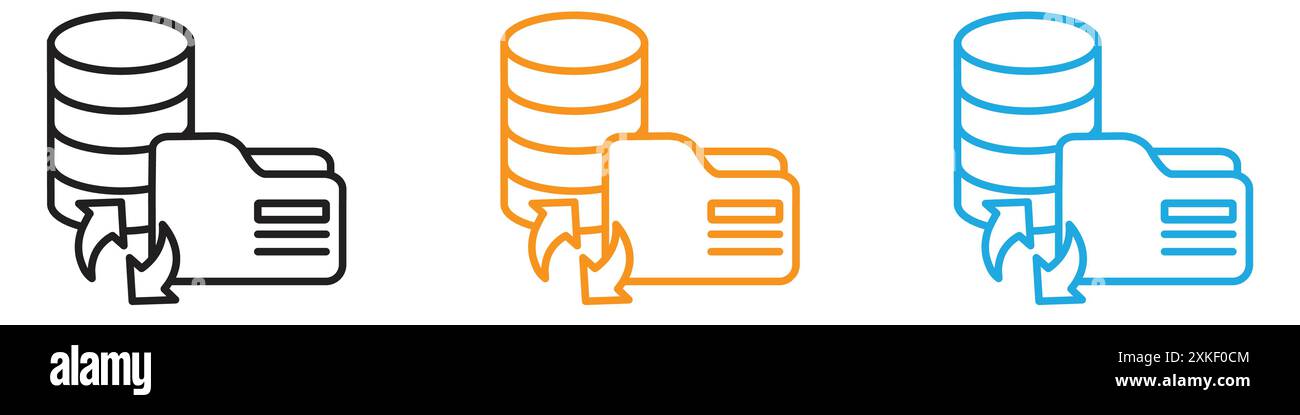 Datenspeichersymbol Vektor-Logo-Set Collection oder Bundle Pack Group Stock Vektor