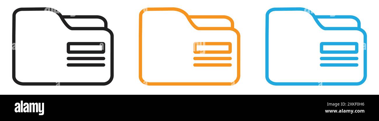 Ordnersymbol Vektor-Logo Set Collection oder Bundle Pack Group Stock Vektor