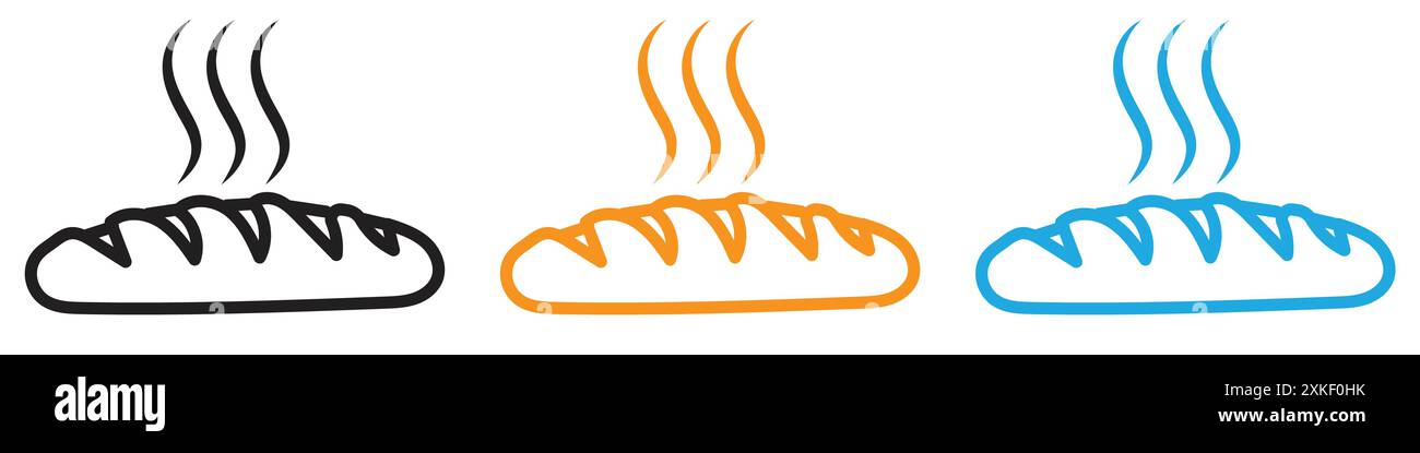 Frisches Brot Symbol Vektor-Logo Set Sammlung oder Bündelpackung Gruppe Stock Vektor