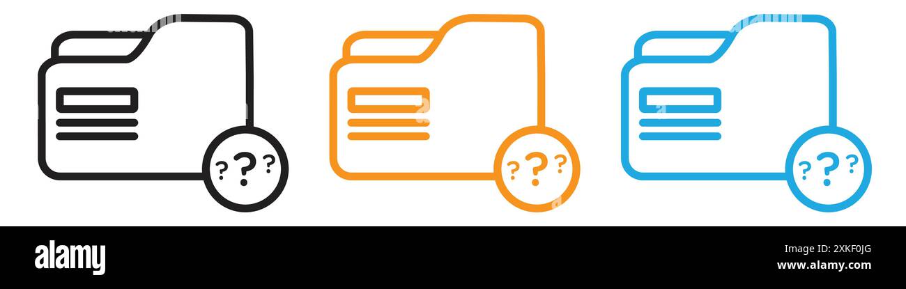 Ordner mit Fragenzeichen-Symbol Vektor-Logo-Set Collection oder Bundle Pack Group Stock Vektor