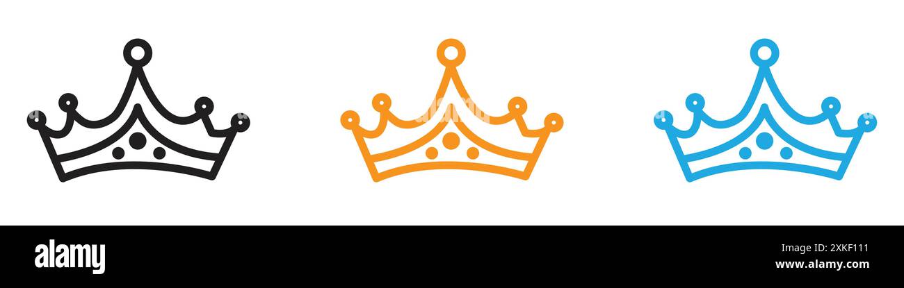king Crown Icon Vektor Logo Set Kollektion oder Paket Gruppe Stock Vektor