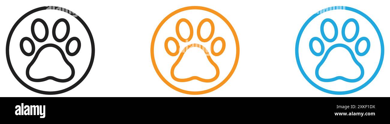 Paw-Symbol Vektor-Logo-Set-Sammlung oder Bundle-Pack-Gruppe Stock Vektor