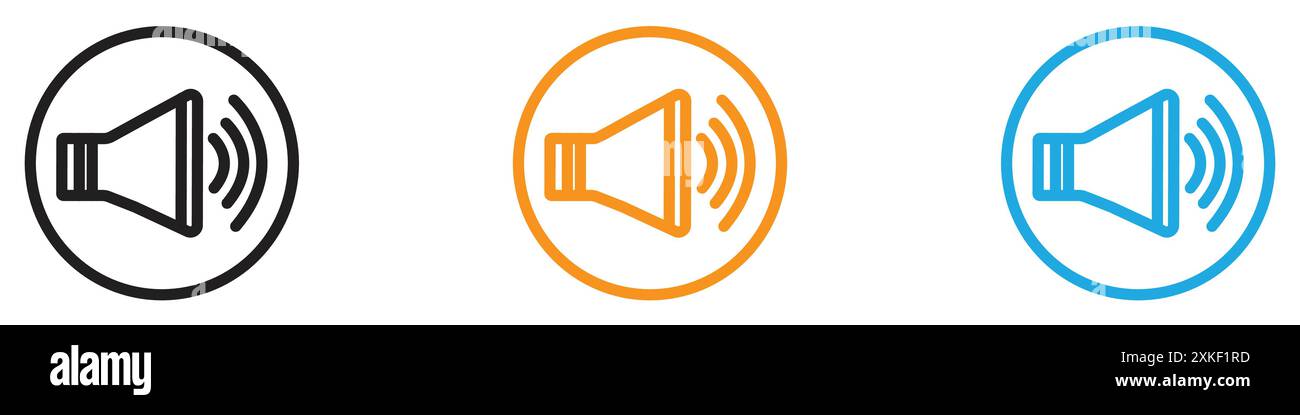 Lautsprechersymbol Vektor-Logo-Set-Sammlung oder Bündelpackung Stock Vektor