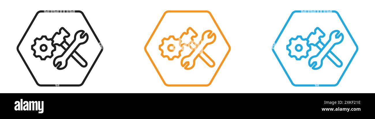 Schraubenschlüssel-Symbol Vektor-Logo-Set-Kollektion oder Bündelpackung Stock Vektor