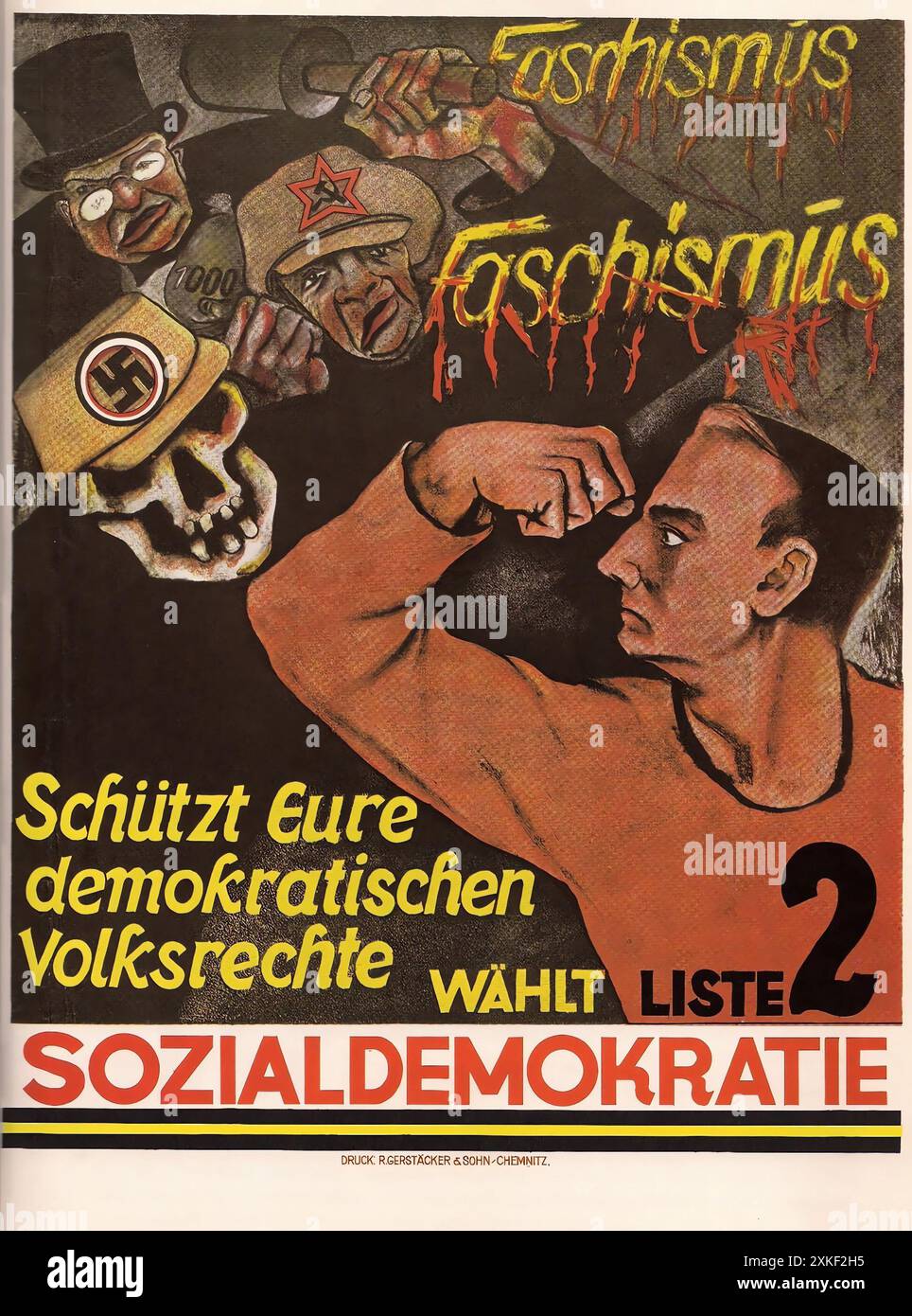 Ein Wahlplakat der deutschen Sozialdemokraten Stockfoto